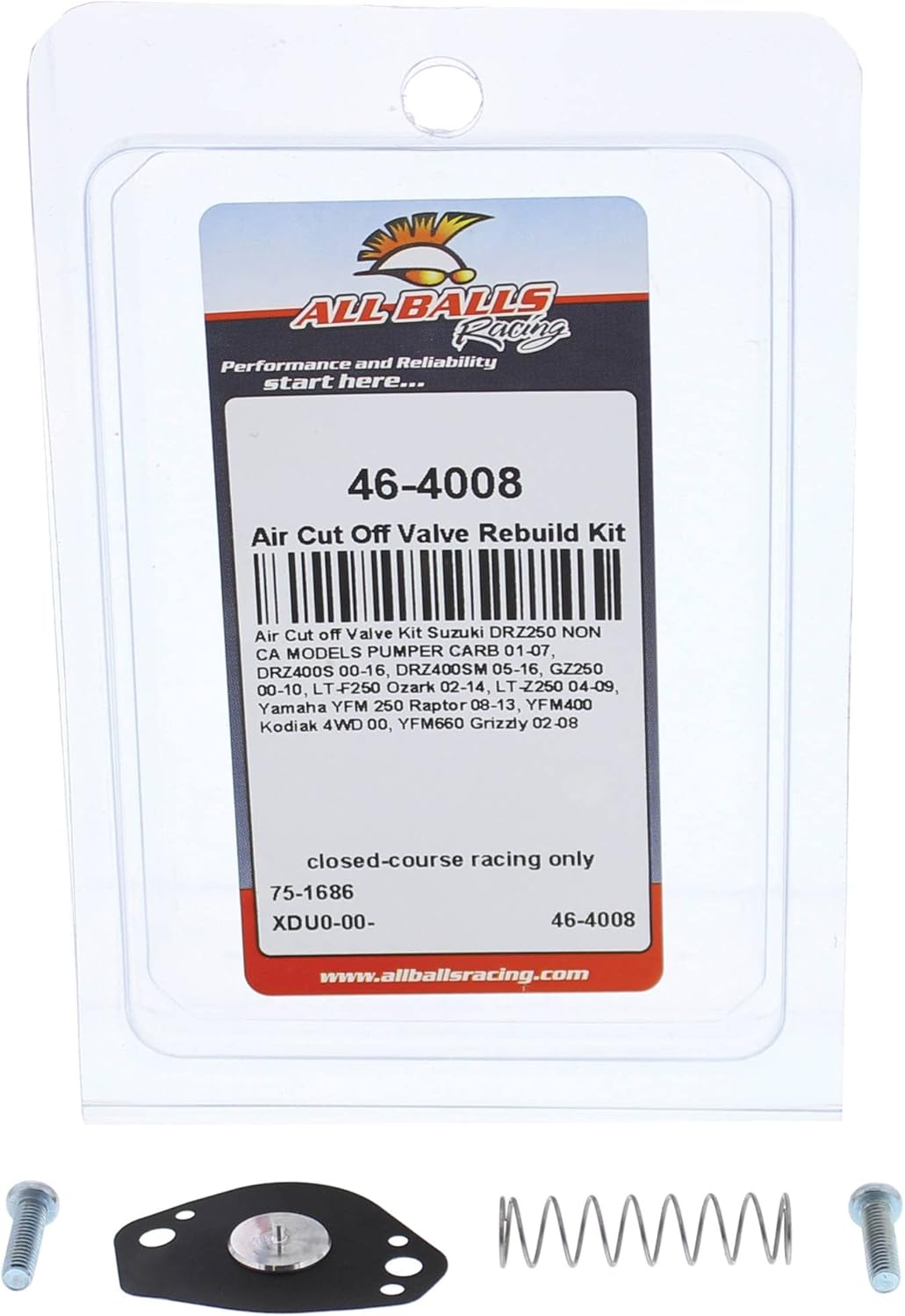 All Balls Racing 46-4008 Air Cut Off Valve Rebuild Kit Compatible with/Replacement for Suzuki DR-Z 250 2001-07, DR-Z 400 S 2000-16, DR-Z 400 SM 2005-16, GZ 250 Marauder 2000-2010, LT-Z 250 2004-09