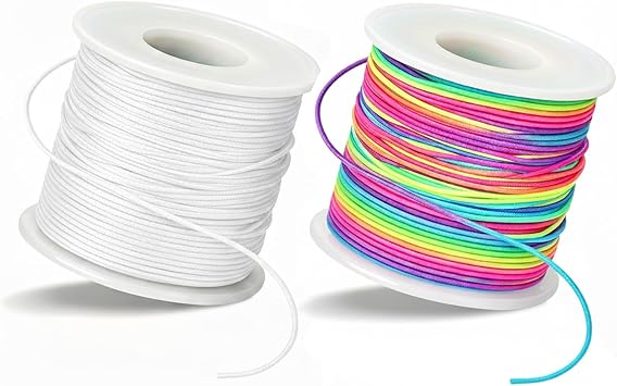 Stretchy Bracelet String Elastic String for Bracelets 2 Roll 328 Feet Elastic Cord for Bracelets Making Strings Beading Cords Threads for Bracelet Beading Necklace Craft DIY Jewelry Making Supplies