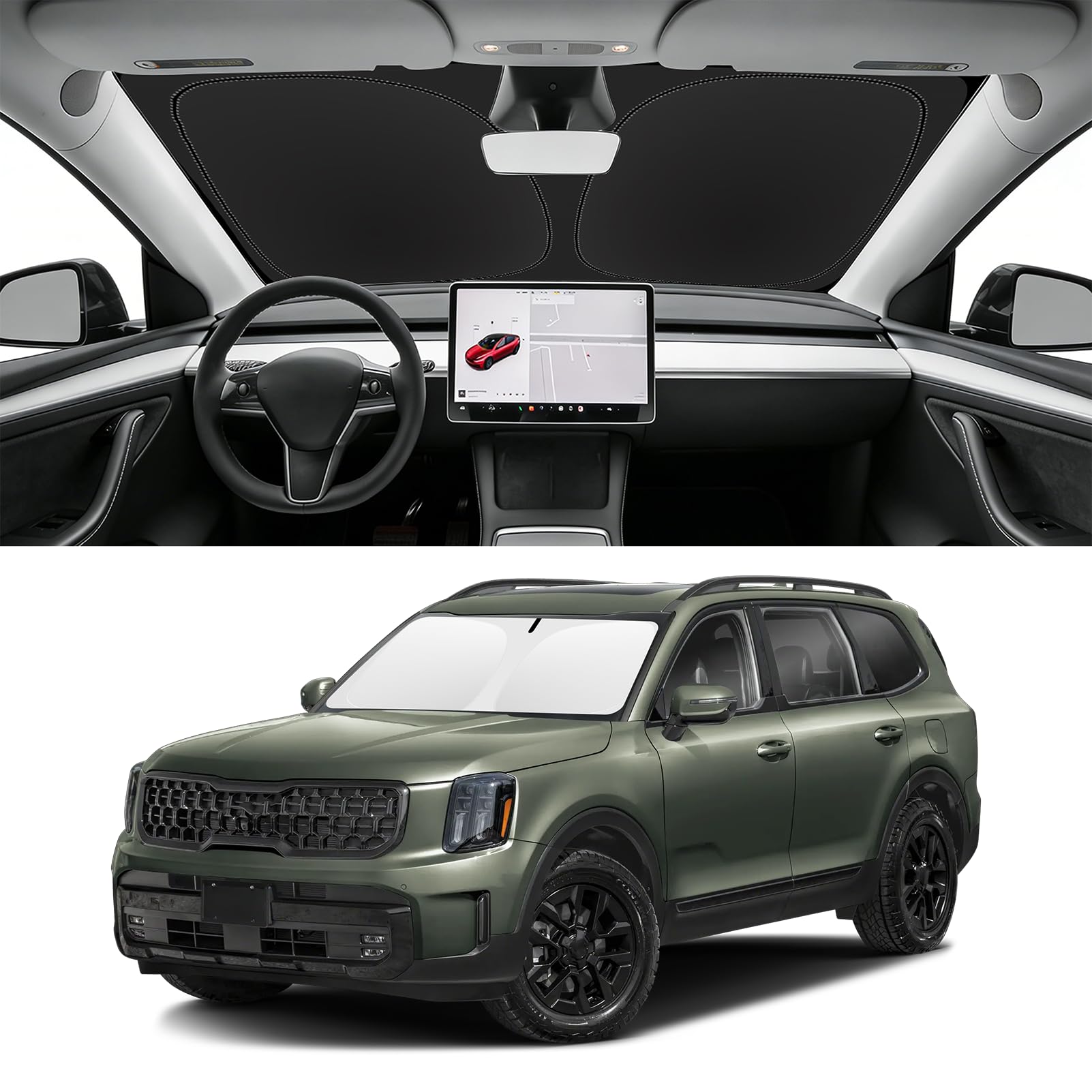 Custom Fit Windshield Sun Shade for Kia Telluride 2020-2025,2027