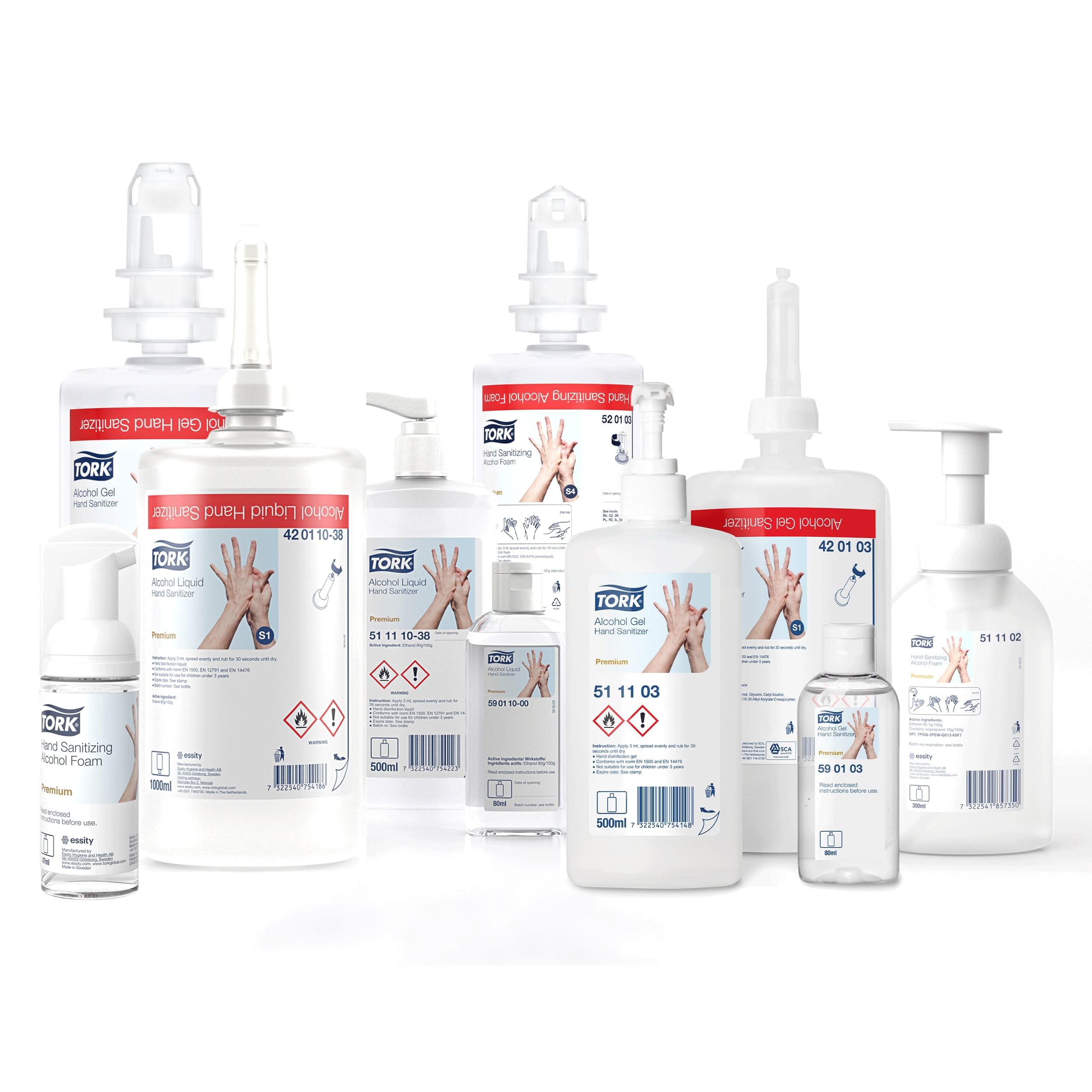 Tork Espuma Desinfectante de Manos con Alcohol, Suave con la Piel, 6 x 300ml, 511102