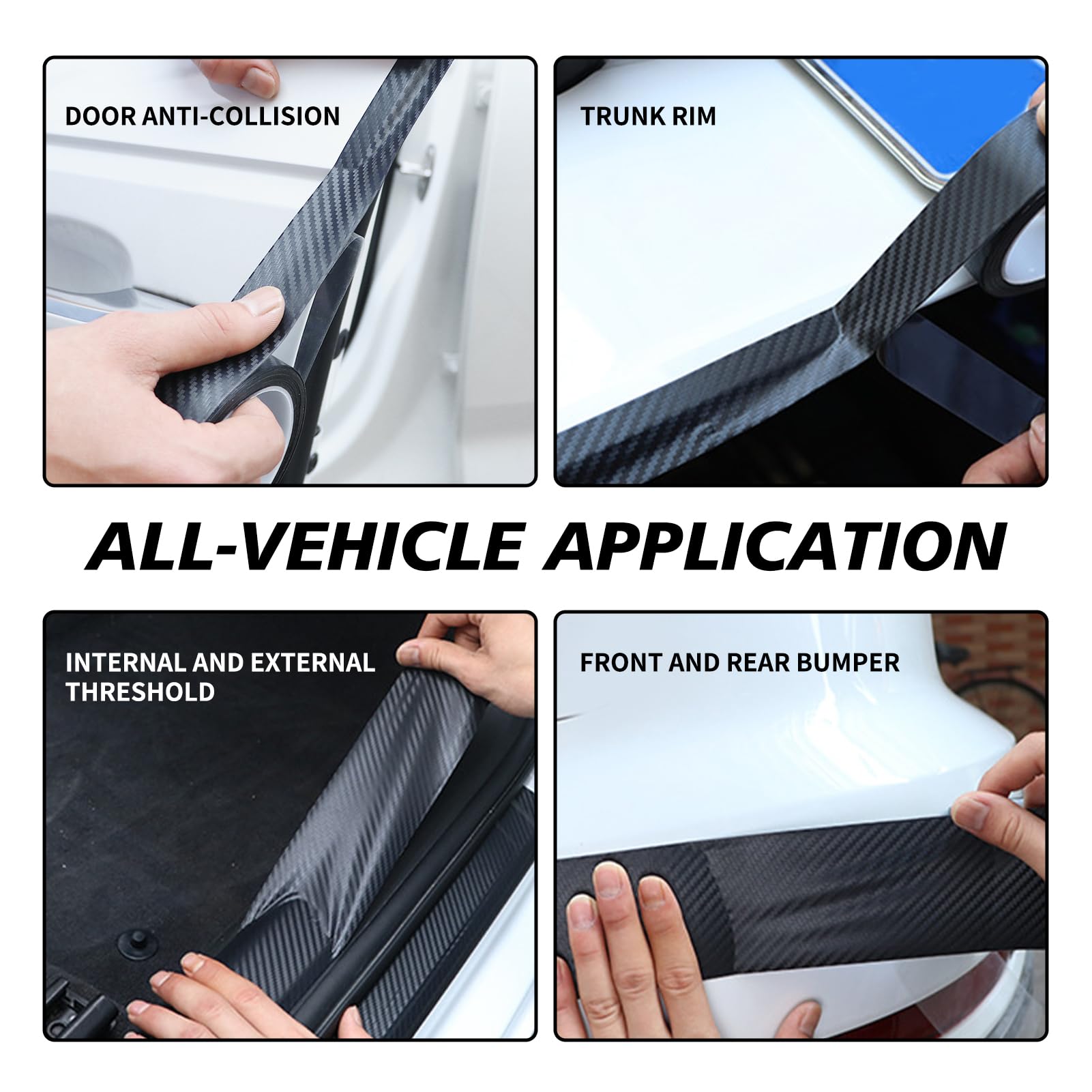 Auto Stoßstangenschutz Aufkleber 3x100cm - Carbon Look Gummischutz Für Türschweller