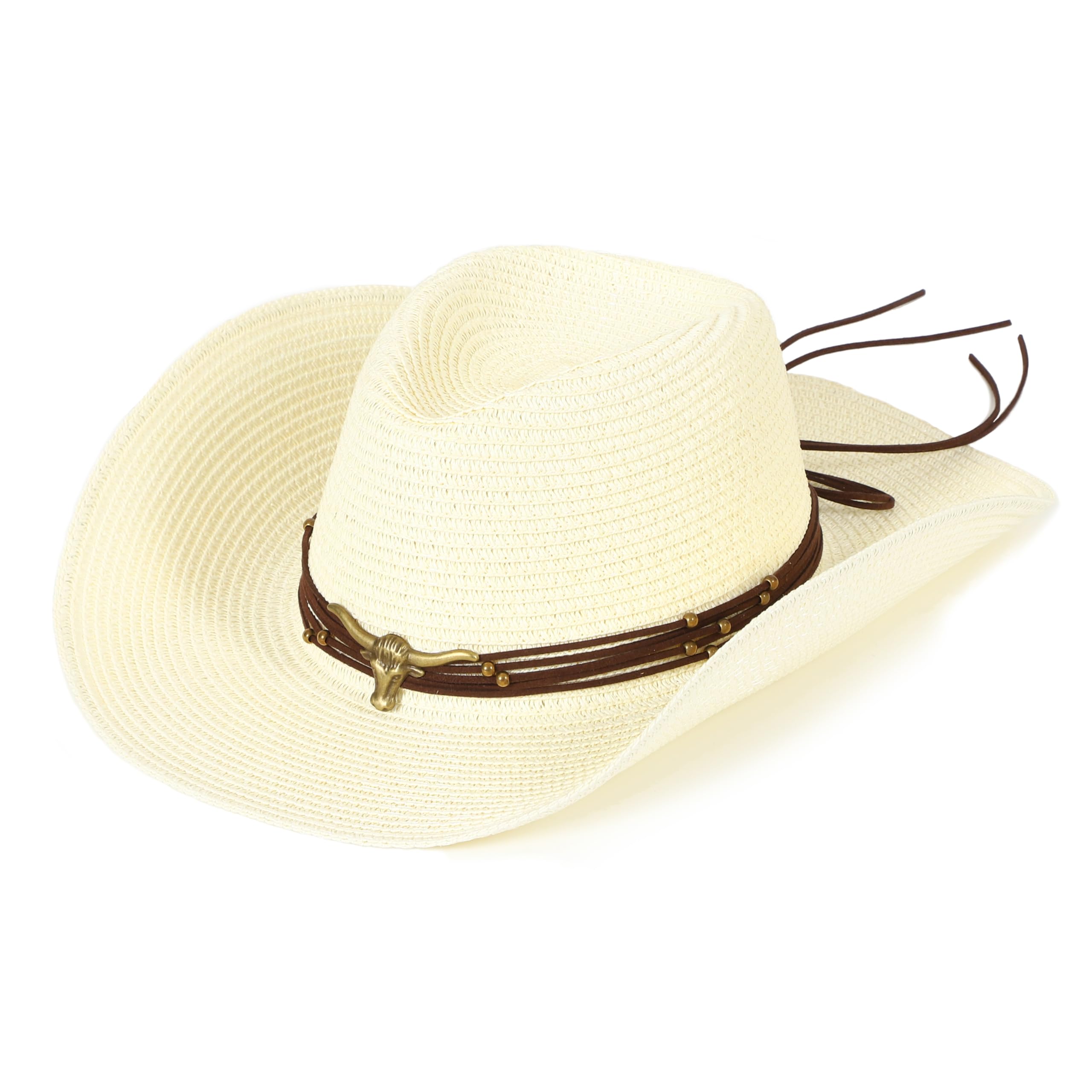 soul young Sombreros de vaquero para mujeres y hombres, sombrero de vaquero occidental de paja con correa de barbilla resistente al viento, gorra de playa