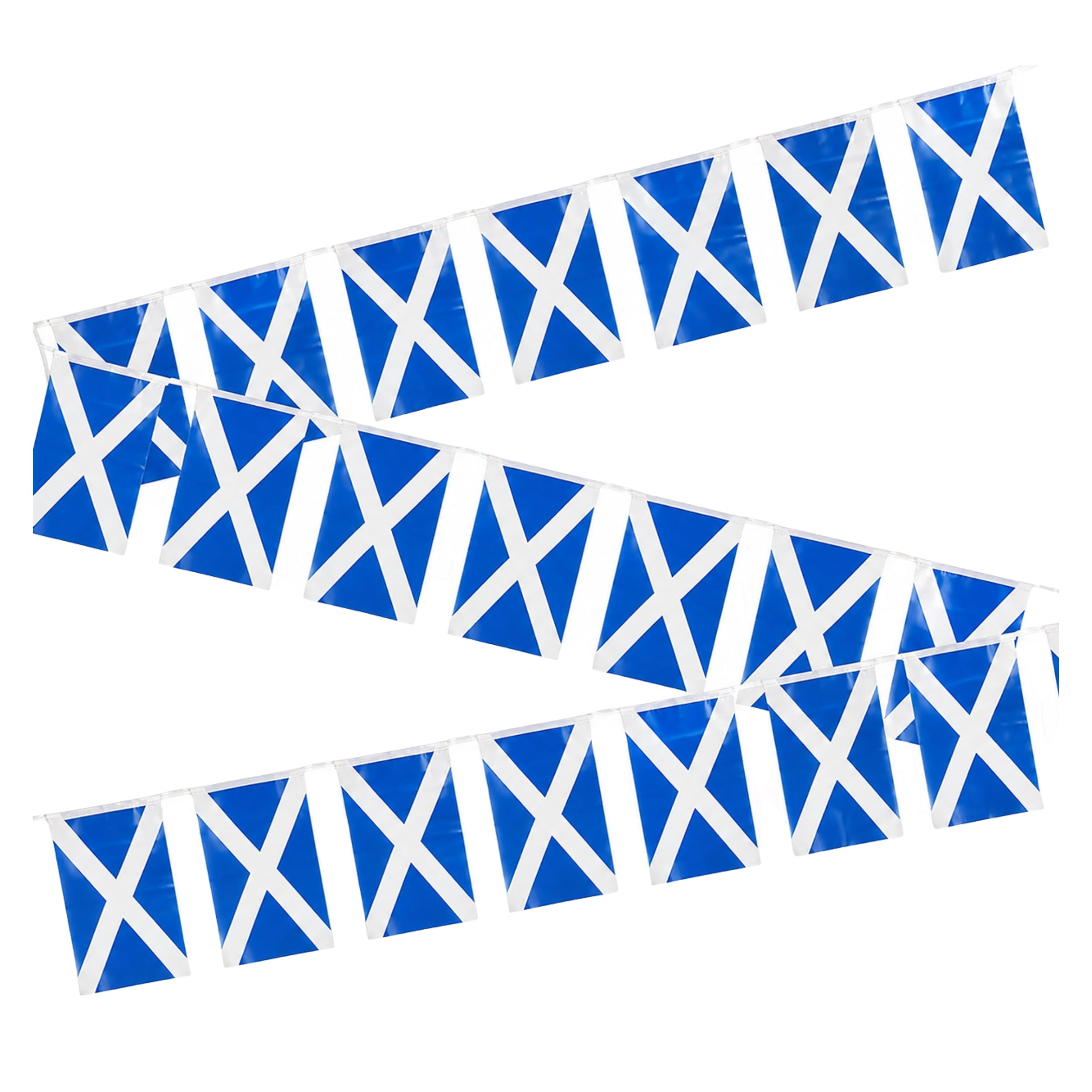 10m/33ft Scotland Flag Bunting for FIFA 2026 World Cup – 25 Scottish Saltire PVC Flags 20 x 30cm Double Sided Football Party Decorations for Pub, Sports Bar and Street Celebrations