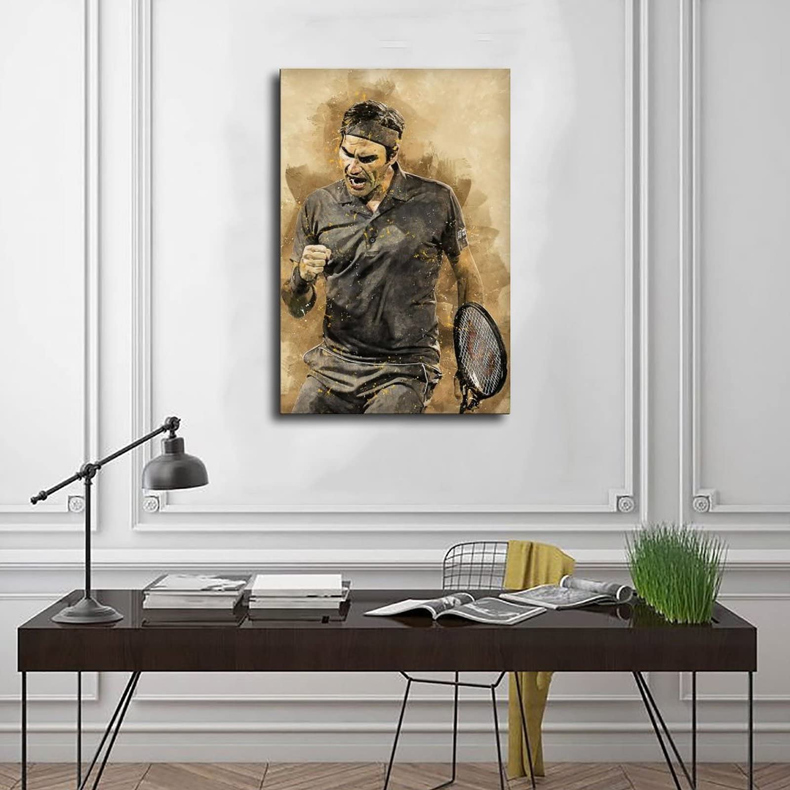 Poster Roger Federer Sur Toile 30x45 Cm - Décoration Murale Tennis, Impression Jet D'encre Haute Qualité - 11