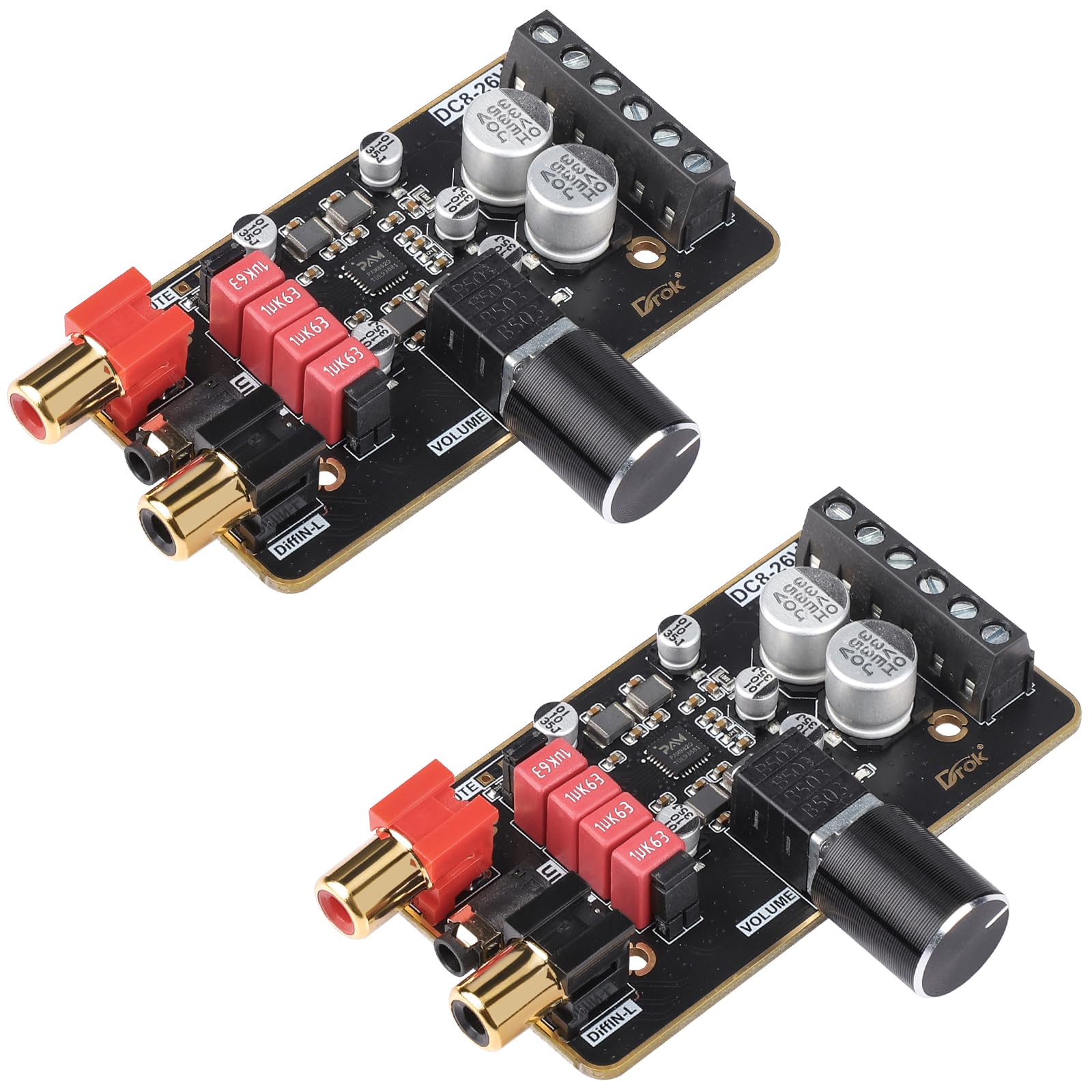 DROK 5W+5W Mini Audio Amplifier Board PAM8406 DC 5V Digital Stereo Power Amp 2.0 Dual Channel Class D Amplify Module for Speaker Sound System DIY — Amazon image 10