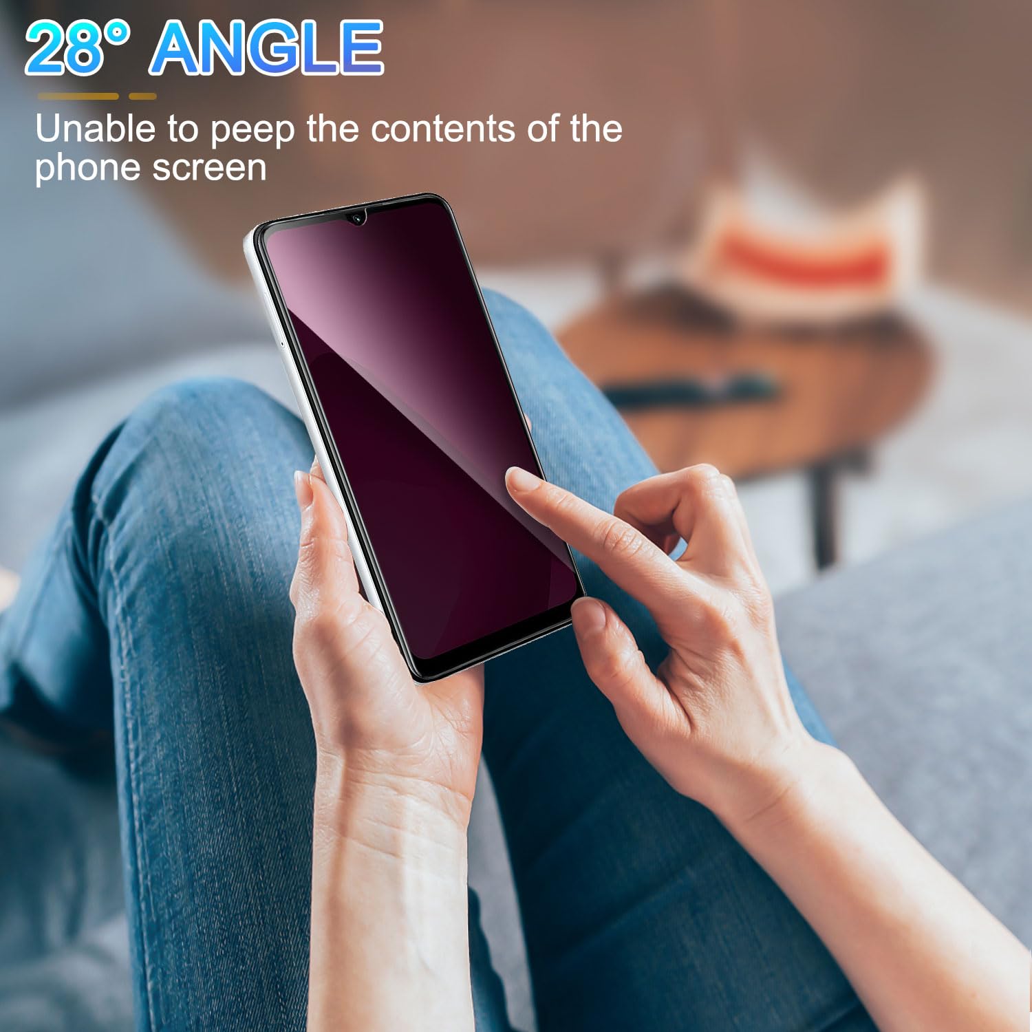 KAREEN 2 Pack Privacy Screen Protector For T-Mobile Revvl 7 5G Anti Spy Private Tempered Glass Film, Anti-Scratch, Bubble Free, Case Friendly - View #14