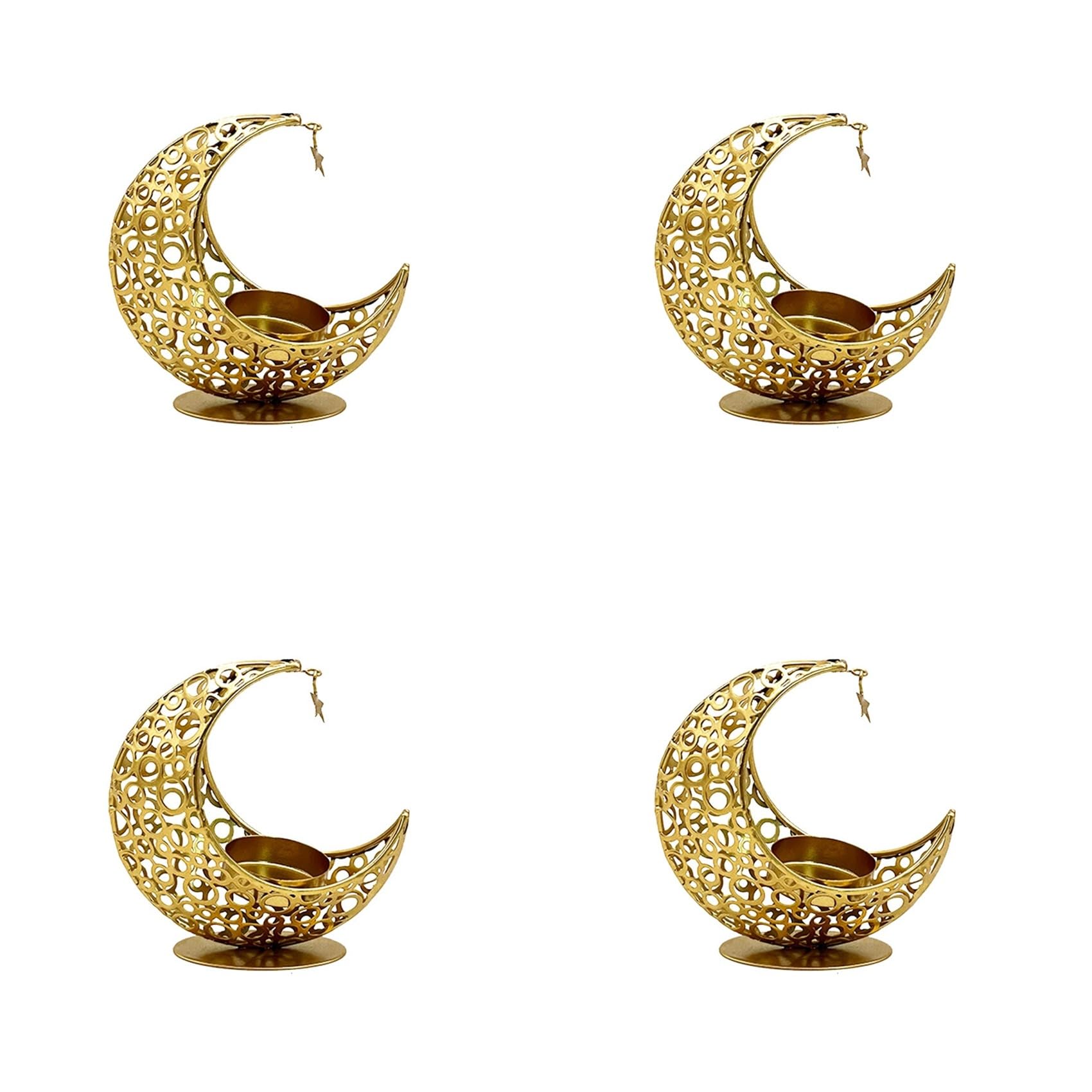 Bougeoir Ramadan en métal lot de 4 pour décoration Eid et mariage