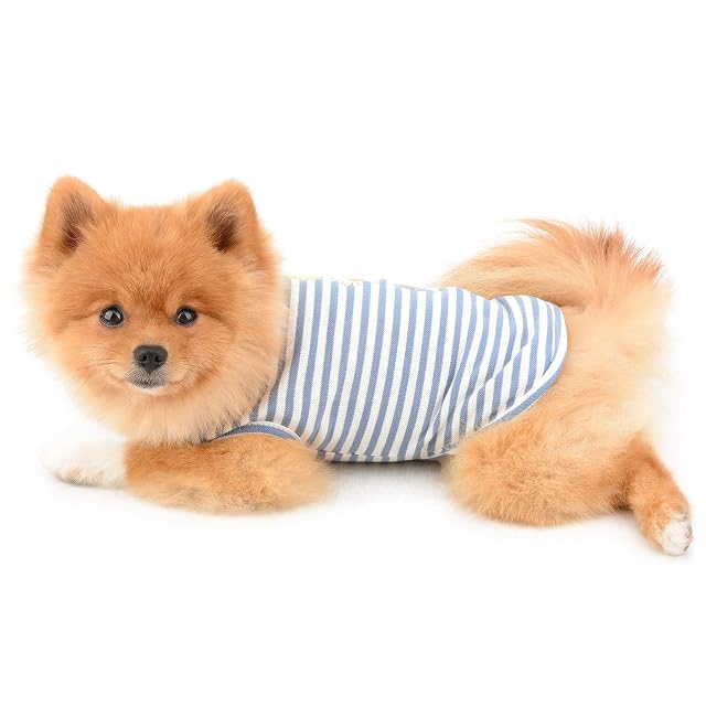 Foto 3 de 8 de PAIDEFUL Camisas a Rayas para Perros Pequeños Medianos Gatos Chaleco de Algodón Suave Camiseta sin Mangas…