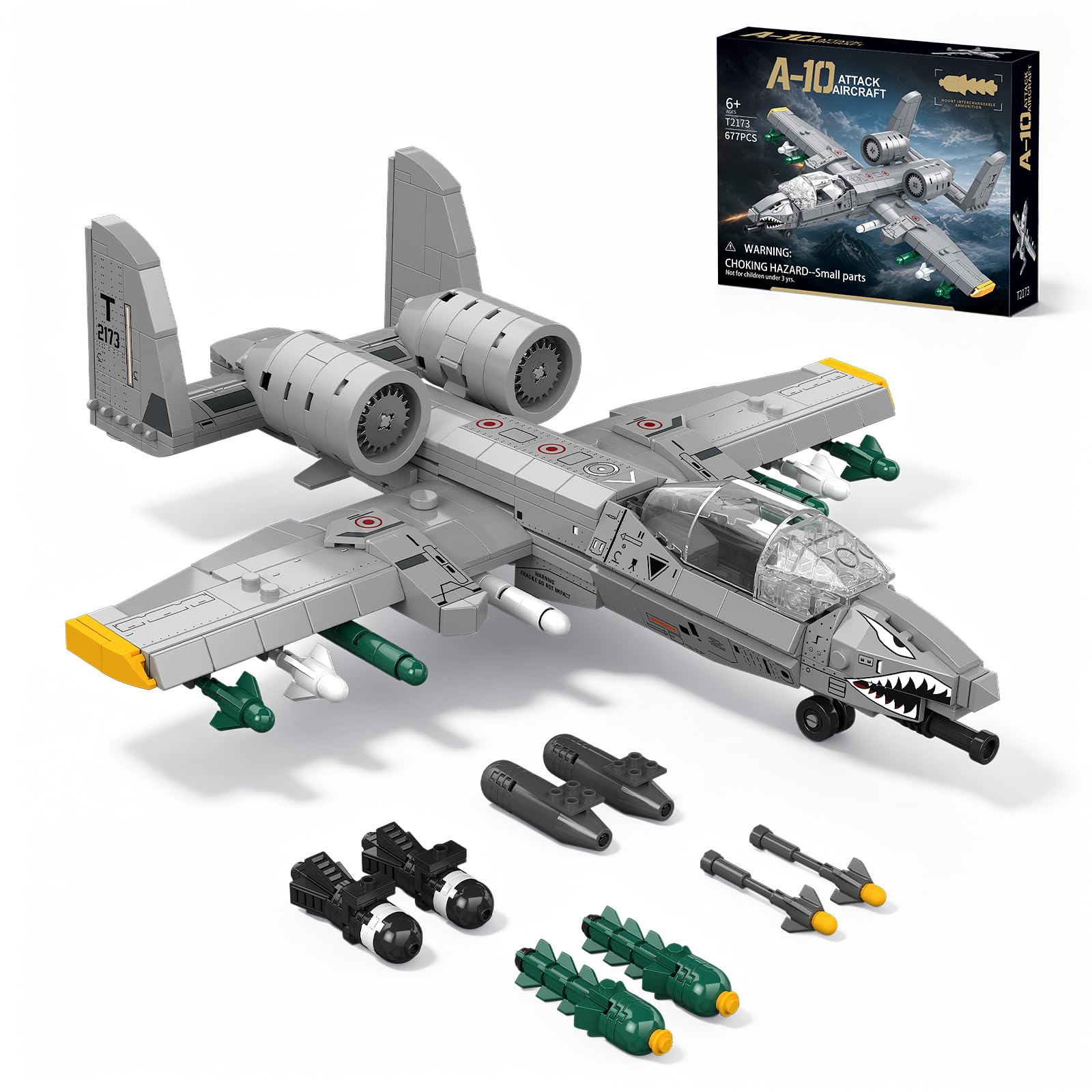 EITOLNR A-10 Thunderbolt II Warthog Attack Aircraft Building Set 677pcs