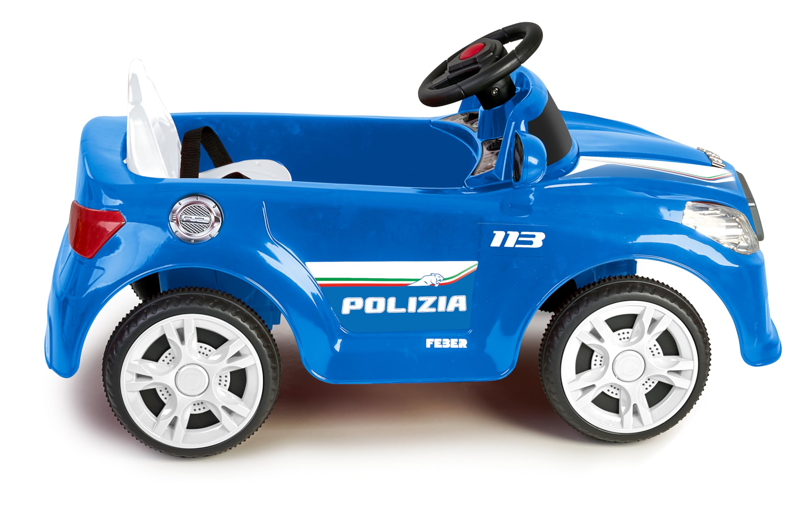 FEBER Twinkle Car R/C, policja stanowa, samochód elektryczny z pilotem zdalnego sterowania, 12 V, w zestawie pilot zdalnego sterowania, maksymalna waga 25 kg, wiek od 3 do 6 lat, słynny (FEQ07000)
