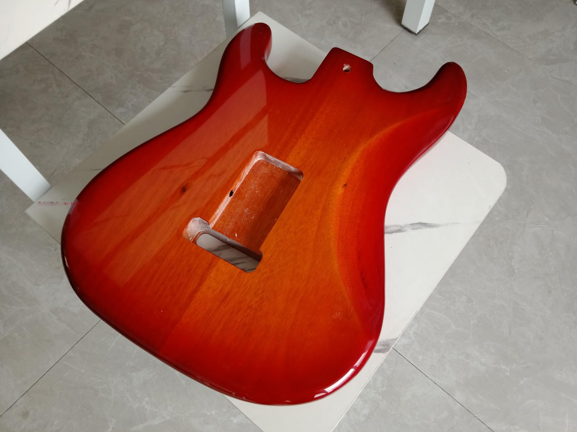 Gitara Elektryczna Z Korpusem Mahoniu Wykończenie Pomarańczowe Zestaw Samodzielnego Montażu Korpusu Gitary