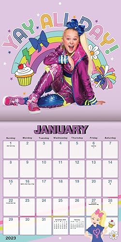 Miniatura 3 de Calendario JoJo Siwa 2023 paquete de mini calendario JoJo Siwa 2023 con más de 100 calcomanías de calendario regalos JoJo Siwa suministros de oficina