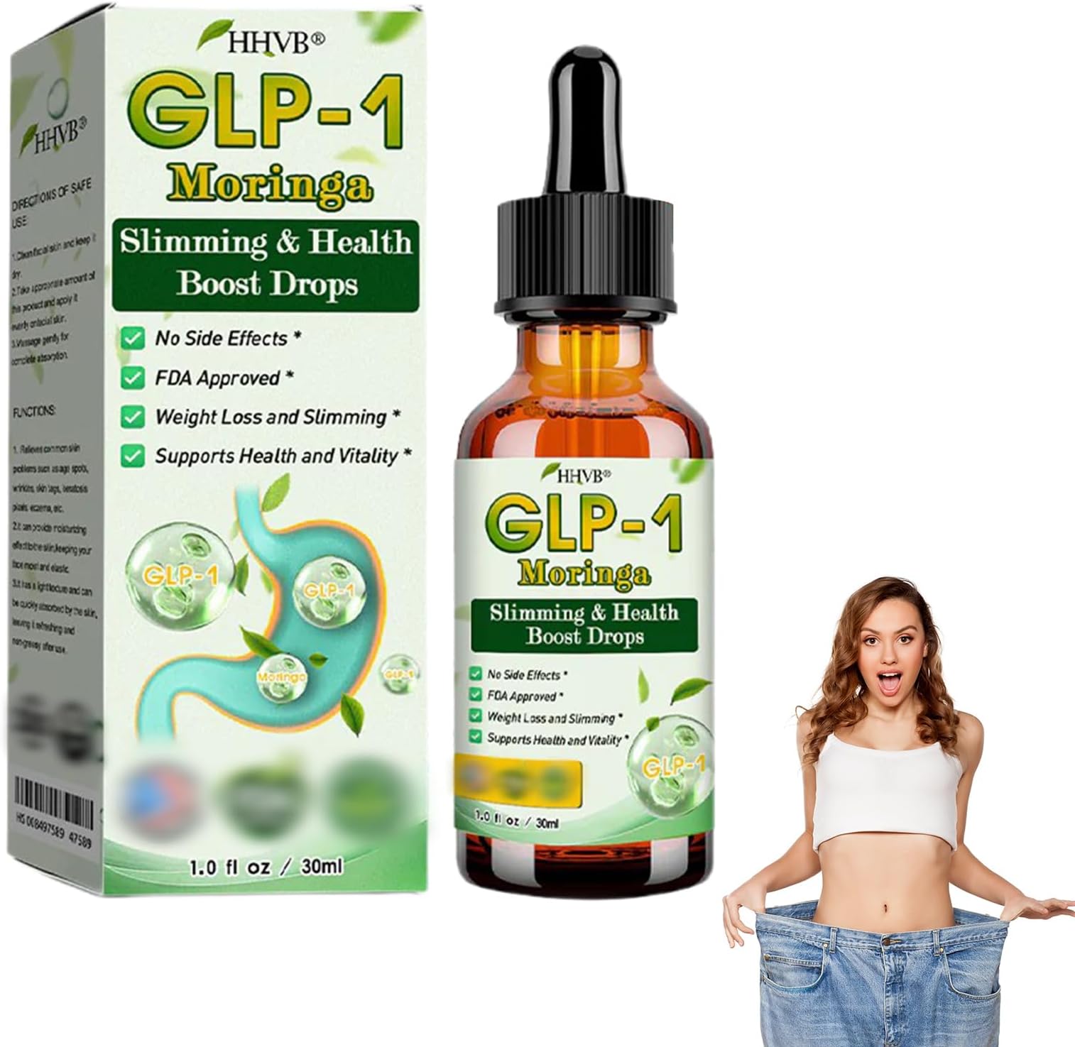 HHVB GLP-1 Moringa Health Boost Drops,Fast and Easy to use,Supplement for Women & Men (1)