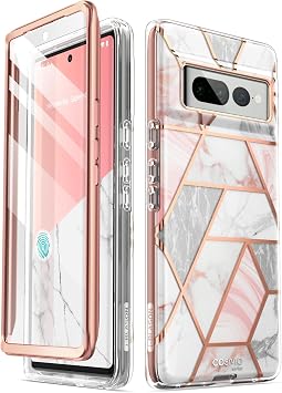 i-Blason Cosmo Series لإصدار Google Pixel 7 Pro Case 2022، حافظة حماية أنيقة نحيفة لكامل الجسم مع رخام واقي للشاشة مدمج