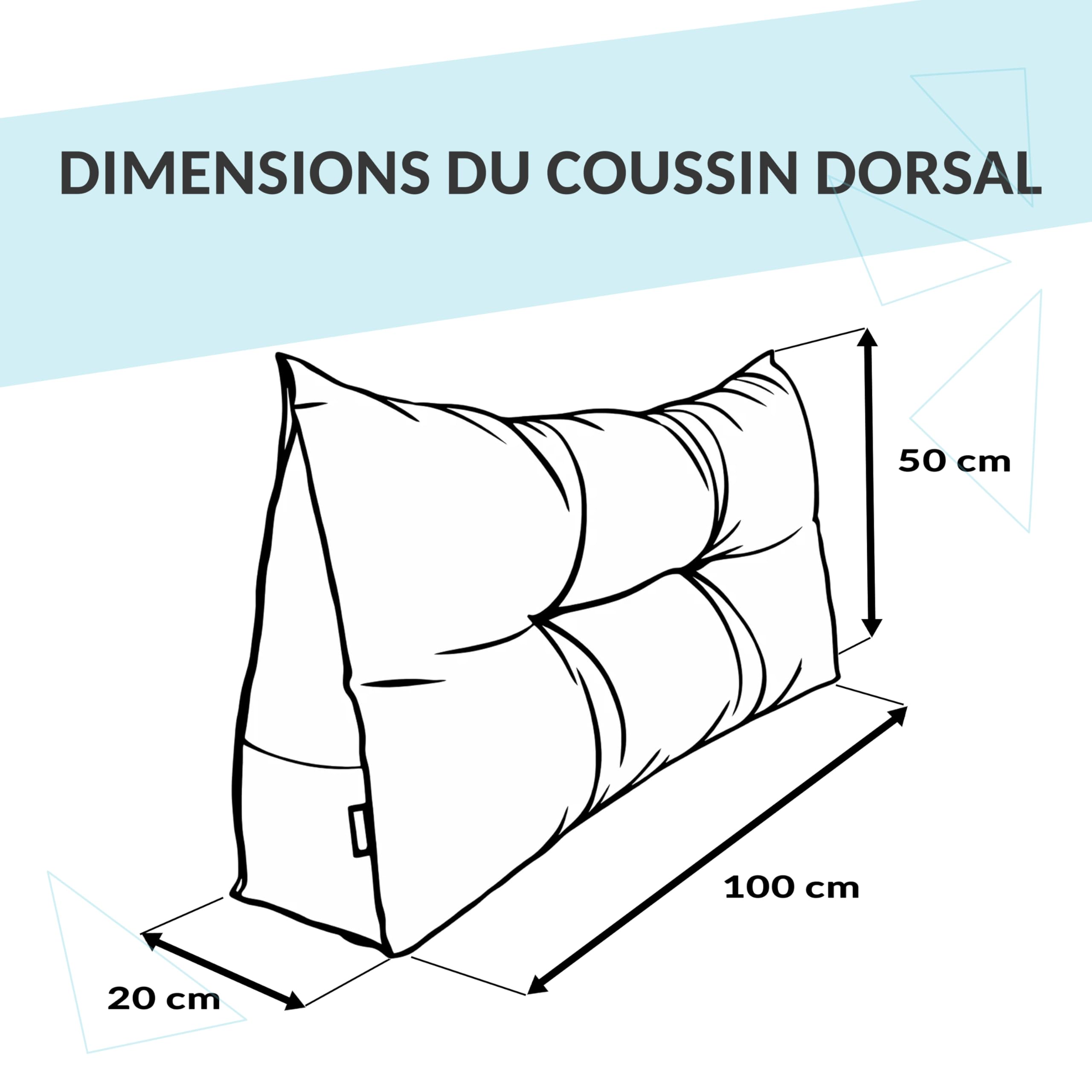 POKAR Coussin de Lecture 100x50x20 cm | Coussin Dossier Canapé et Lit | Gros Coussin Triangulaire avec Poche Latérale Pratique | Certifié Oeko Tex | Gris