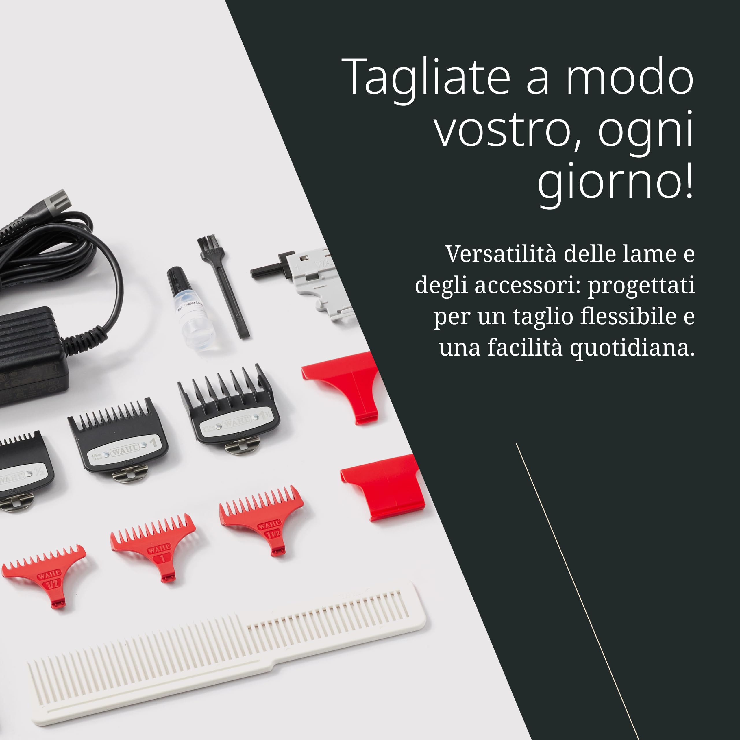 Wahl Cordless Barber Combo - Black Magic Clip & Detailer Li - Lame in titanio - 100 minuti di autonomia