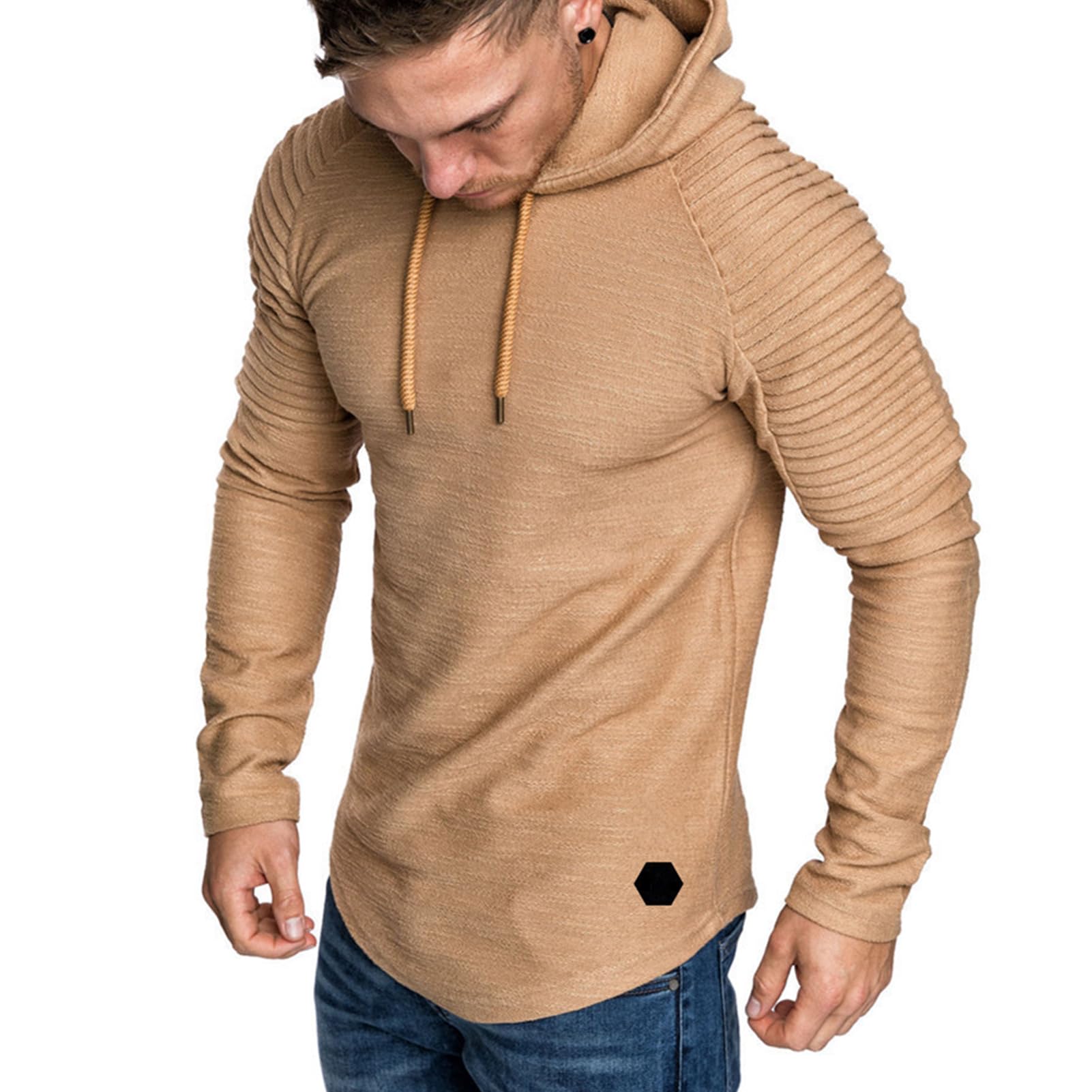 RemxiMens Short Sleeve Hoodie T-Shirt-Casual Sports Hooded Short Top