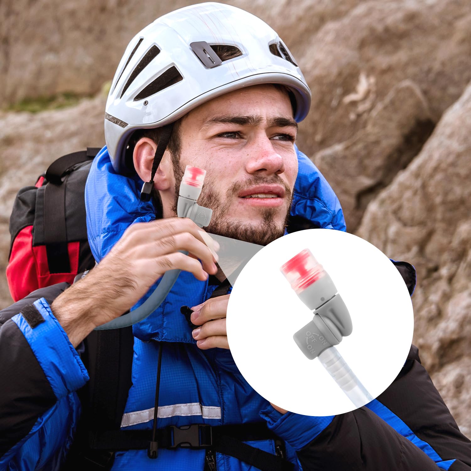 4uds Kit de Reemplazo de Válvula de Mordida, Accesorios de Boquilla de Silicona Incluye 1 Conector de Boquilla y 3 Boquillas Transparentes Compatibles con Camelbak Bolsa de Hidratación