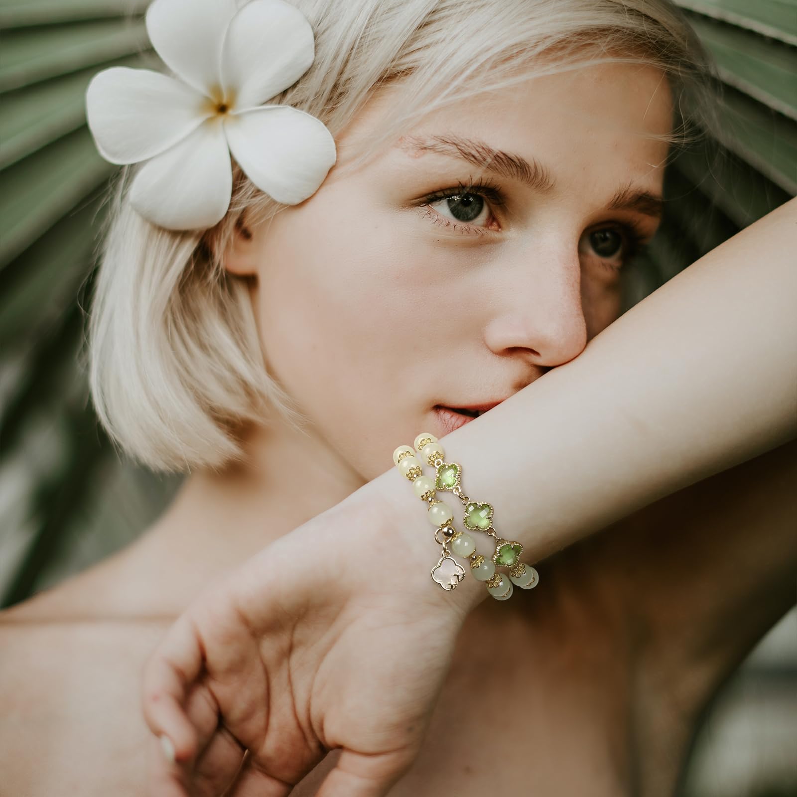 Wingoden Beaded Bracelet Compatible with Apple Watch Band Bracelet 38mm 40mm 41mm Women, Turquoise Lucky Bracelet Stretchy Apple Watch Strap for iWatch Band Series 9 8 7 6 5 4 3 2 1 SE Ultra/Ultra 2