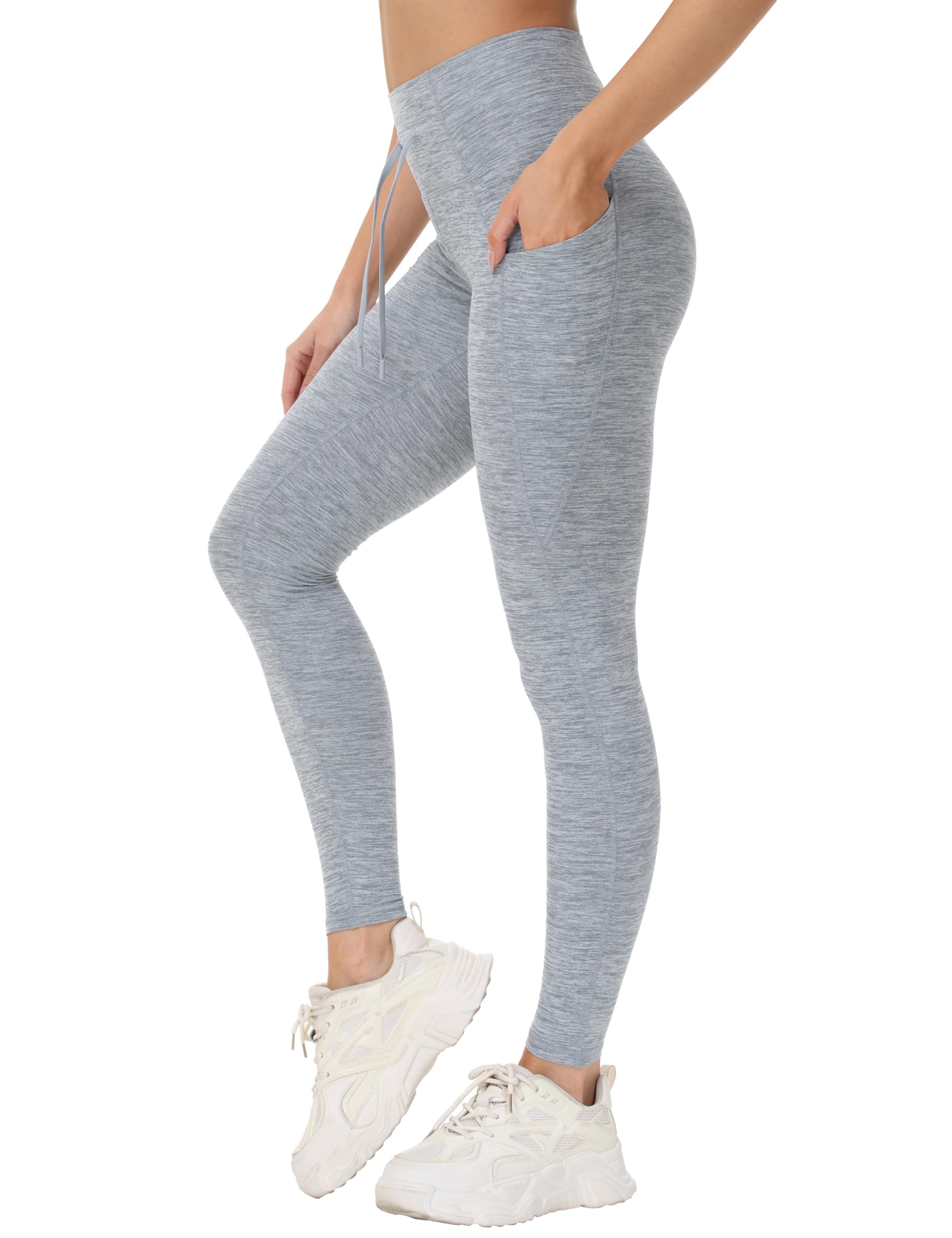 THE GYM PEOPLE Women's High Waist Drawstring Stretchy Workout Leggings Ultra Soft Tummy Control Yoga Pants with Pockets