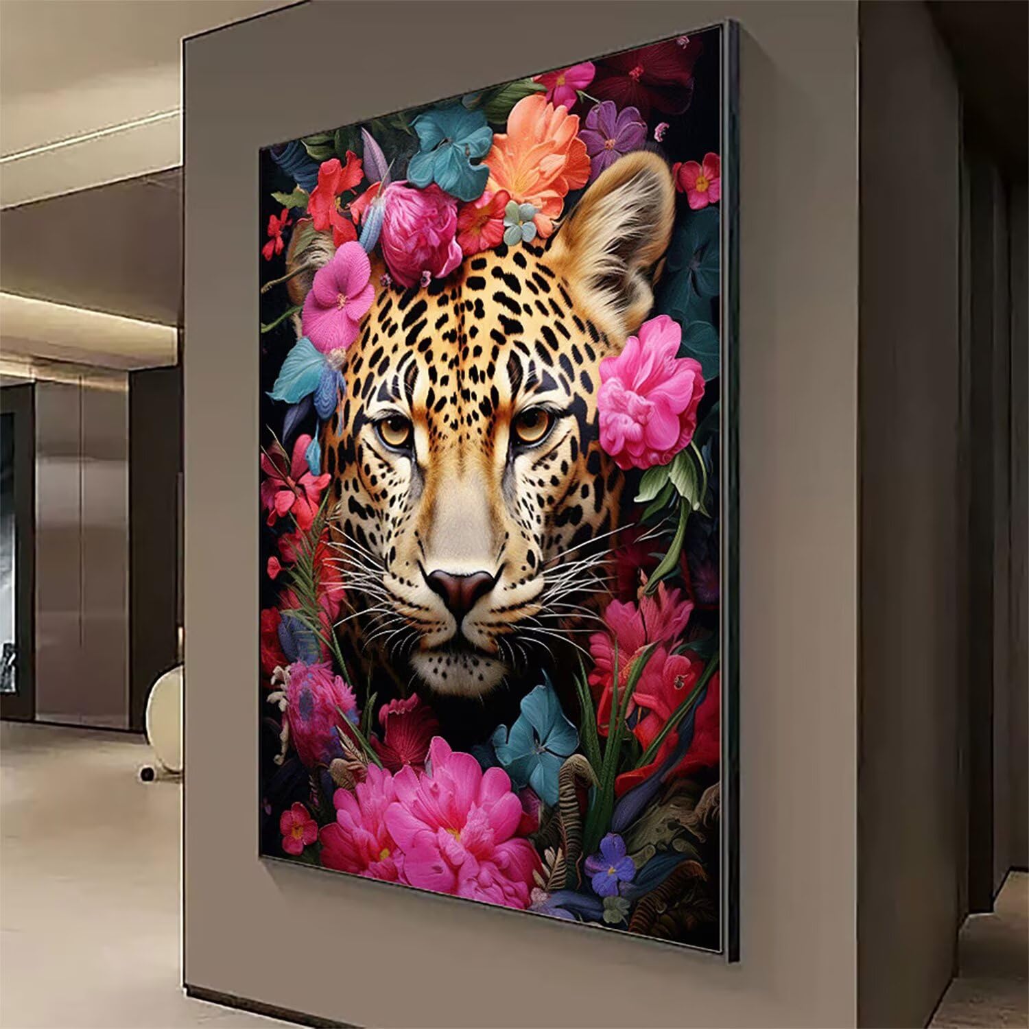 Obraz diamentowy kwiat kompletny zestaw, do samodzielnego malowania kota z diamentami duży 140 x 100 cm, 5D diamenty kryształowy haft krzyżykowy zestaw artystyczny, DIY obrazy diamentowe malowanie