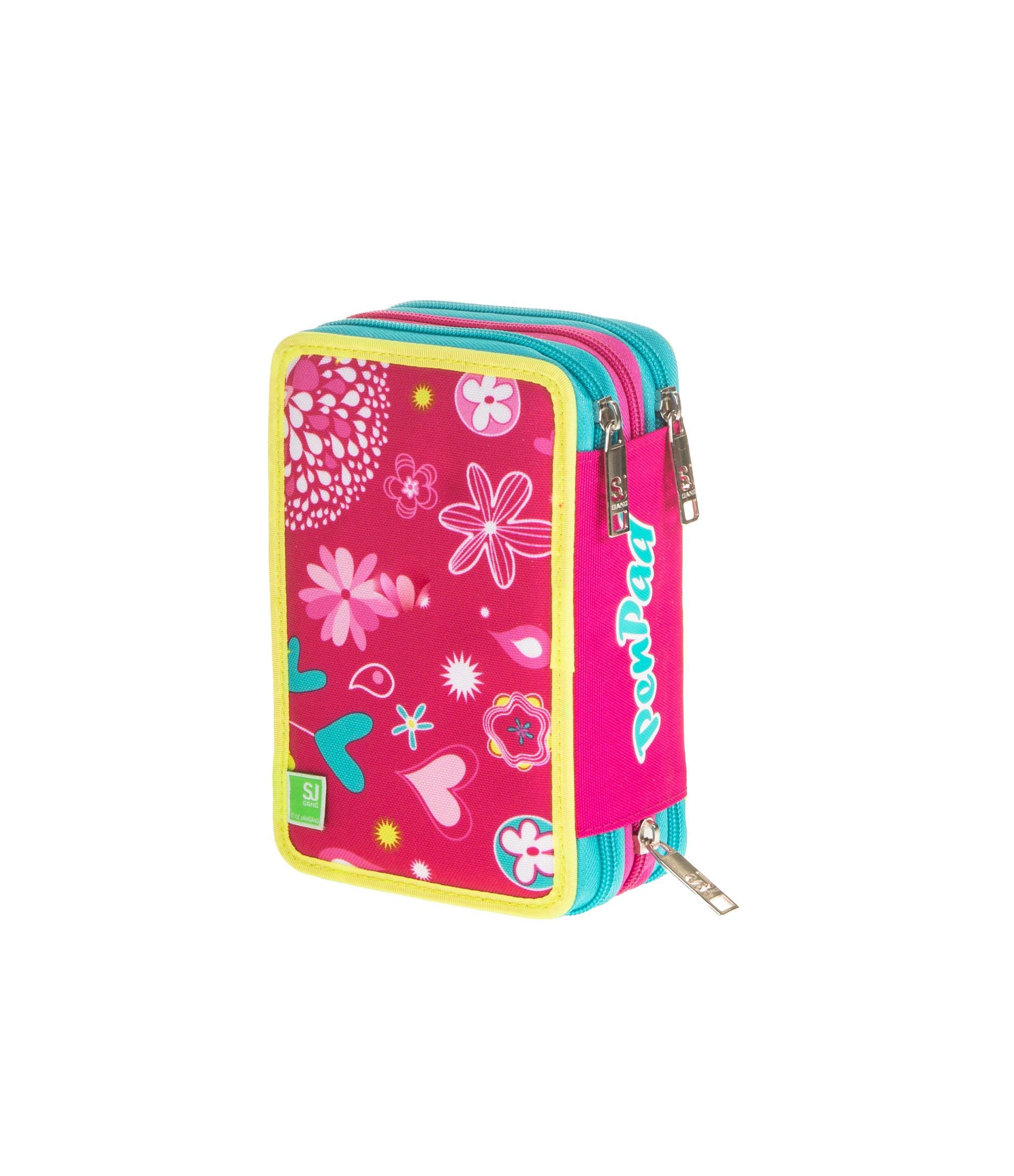 SEVEN S.P.A. ASTUCCIO scuola - SJ GIRL - Rosa - 3 scomparti - pennarelli matite ecc.