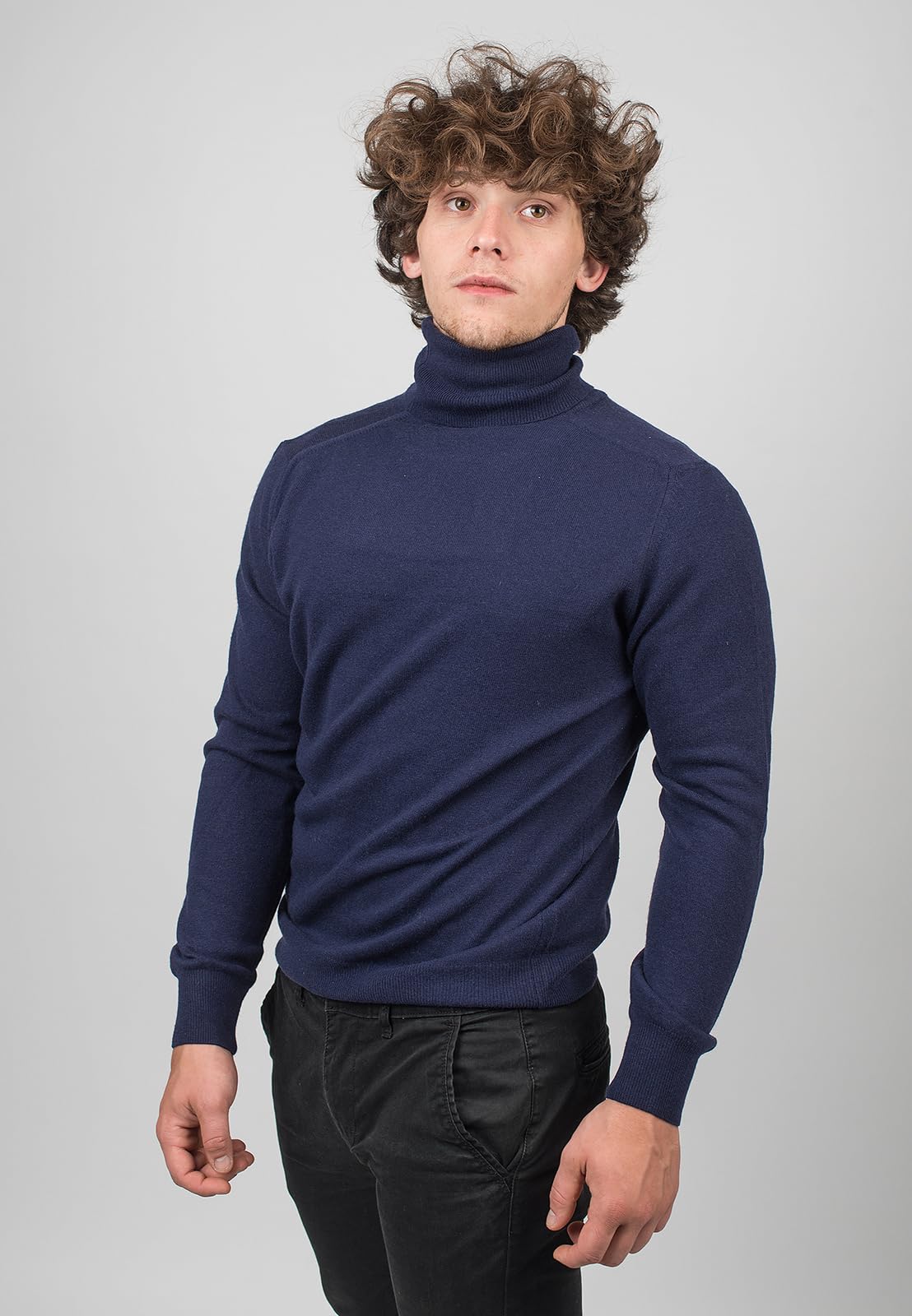DALLE PIANE CASHMERE Dolcevita Uomo Misto Cashmere Lana | Maglione caldo e morbido per autunno e inverno, elegante da regalare per lei e per lui, autentico lusso Made in Italy