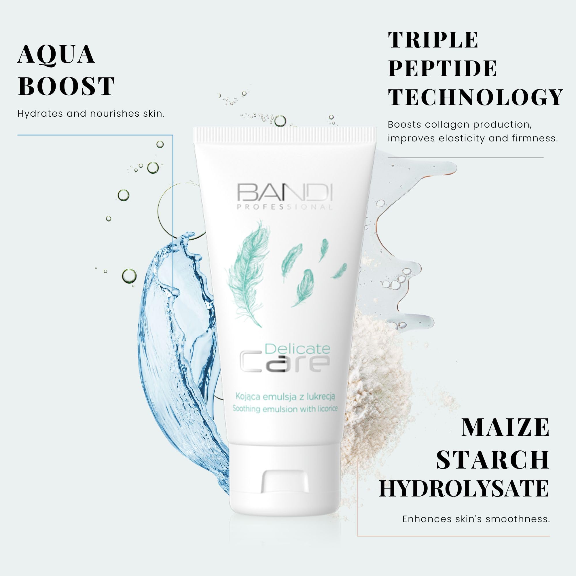 Bandi Ultra-Soothing Hydrating Face Cream for Sensitive Skin Moisturising Face Cream for Dry Skin Gentle Emulsion with Licorice Extract and D-Panthenol 50ml - Image 4