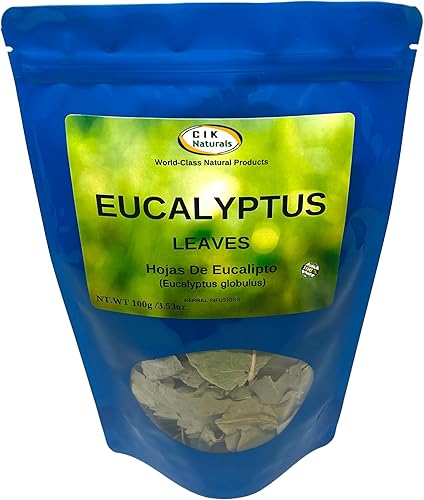 Hojas secas de eucalipto Hojas de té Hojas de Eucalipto Secas Baño aromático fuerte vapor suelto (3.53 oz)