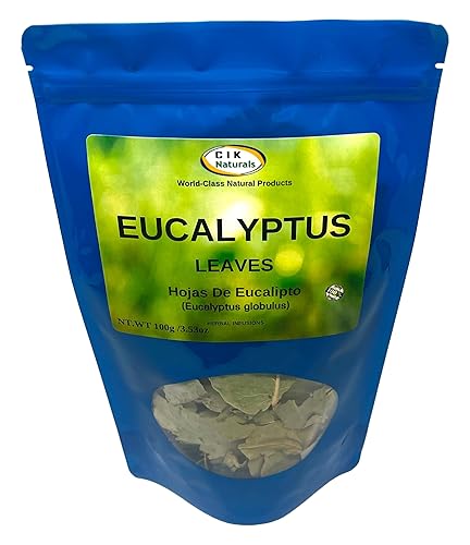 CIK Naturals Hojas secas de eucalipto Hojas de té (3.53 oz) Hojas de Eucalipto Secas Strong Aromatic