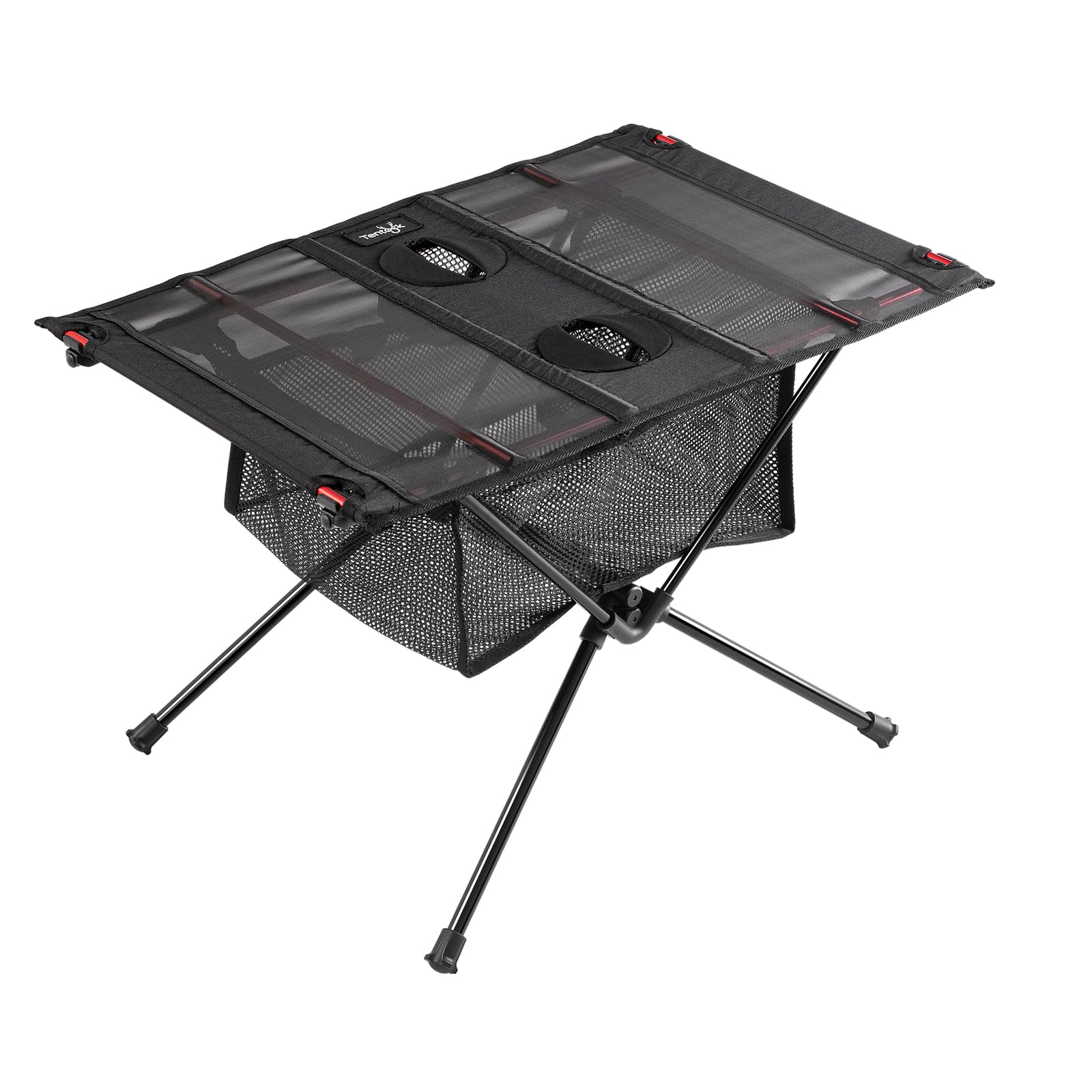 Table De Camping Pliante Tentock - Aluminium Ultra-légère 650g - 59x40x39 Cm - Capacité 30 Kg - 2 Porte-Bouteilles