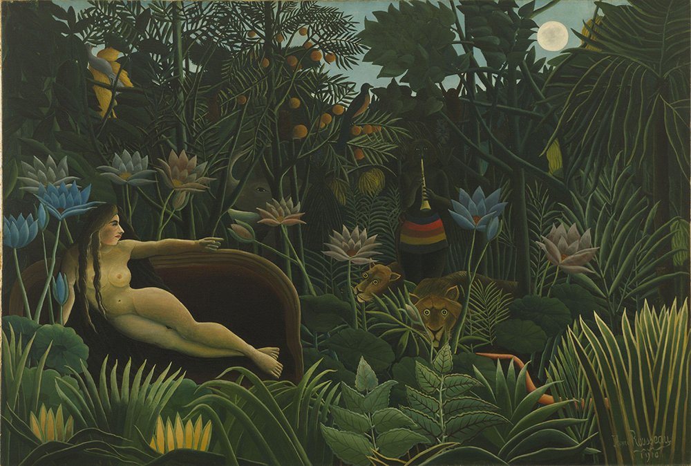 Affiche Henri Rousseau The Woods grand tableau mural nature cadre marron
