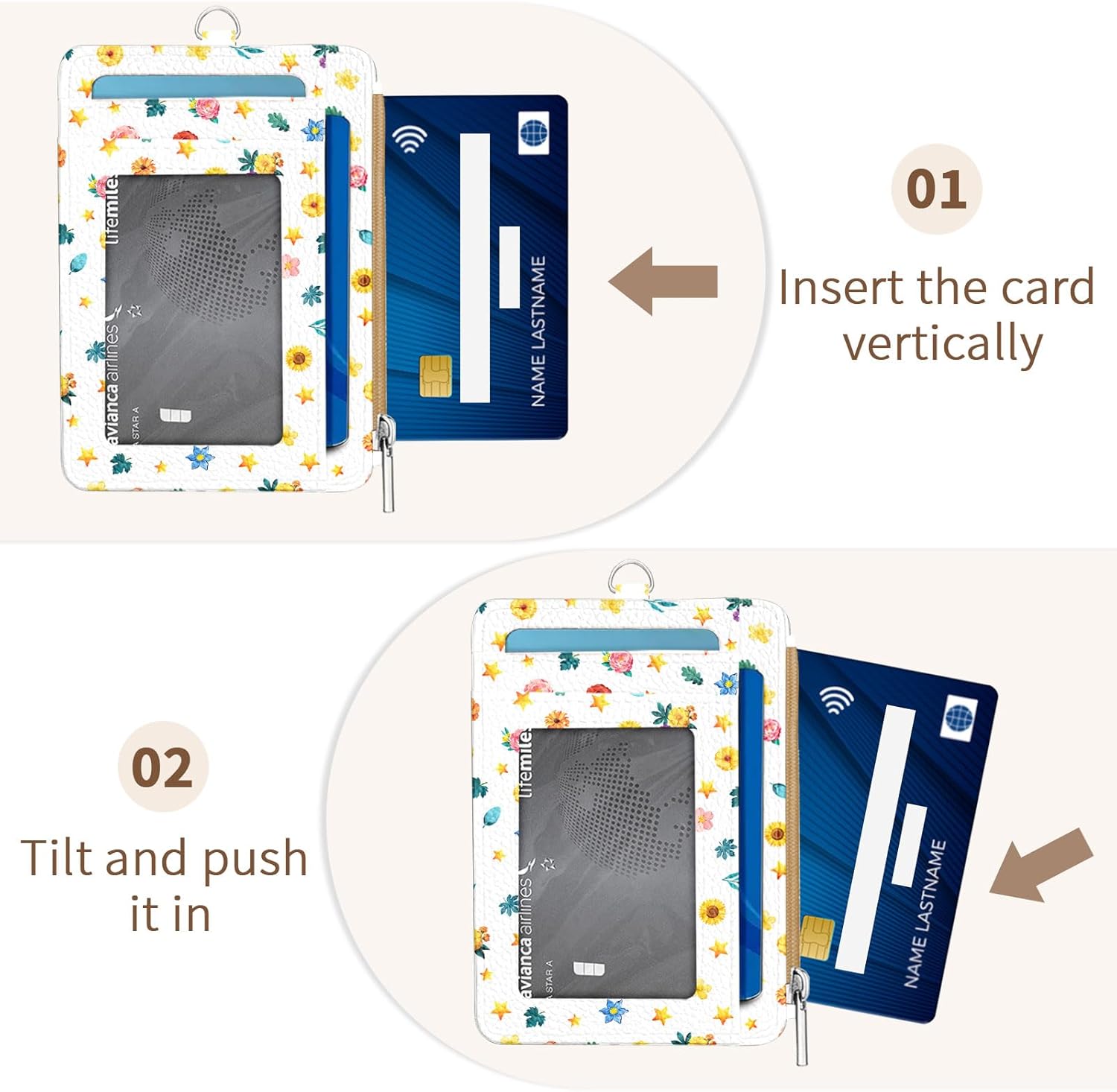 Owl Credit Card Holder Wallet with Zipper, Wallet Front Pocket Slim Card Holder for Women, Funny Cute Purses with Card Case ID Window, PU Leather Blocking Card for Girls - Image 5