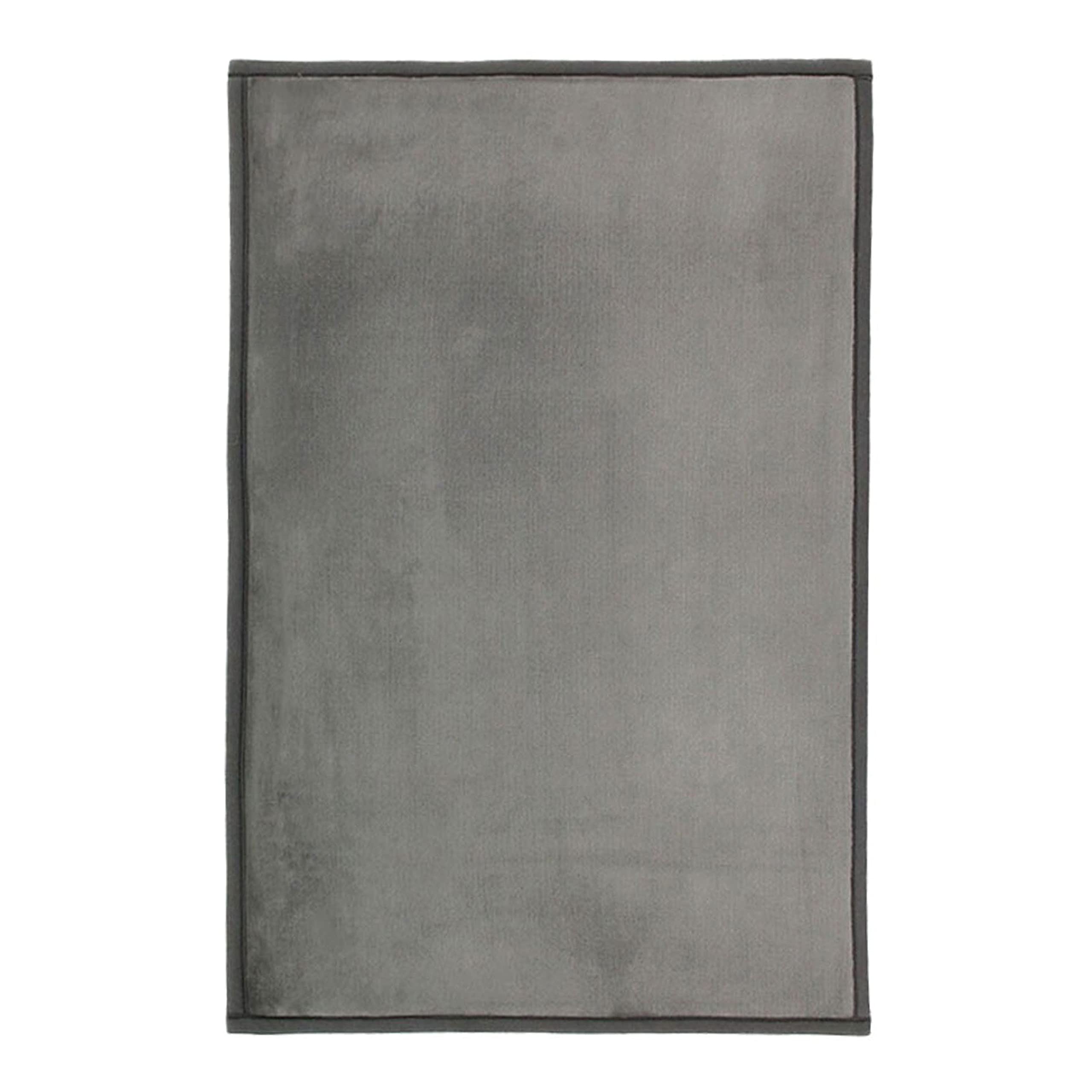 MonBeauTapis - grey carpet - extra soft non-slip - polyester flannel, polyester, gray, 170x120 cm