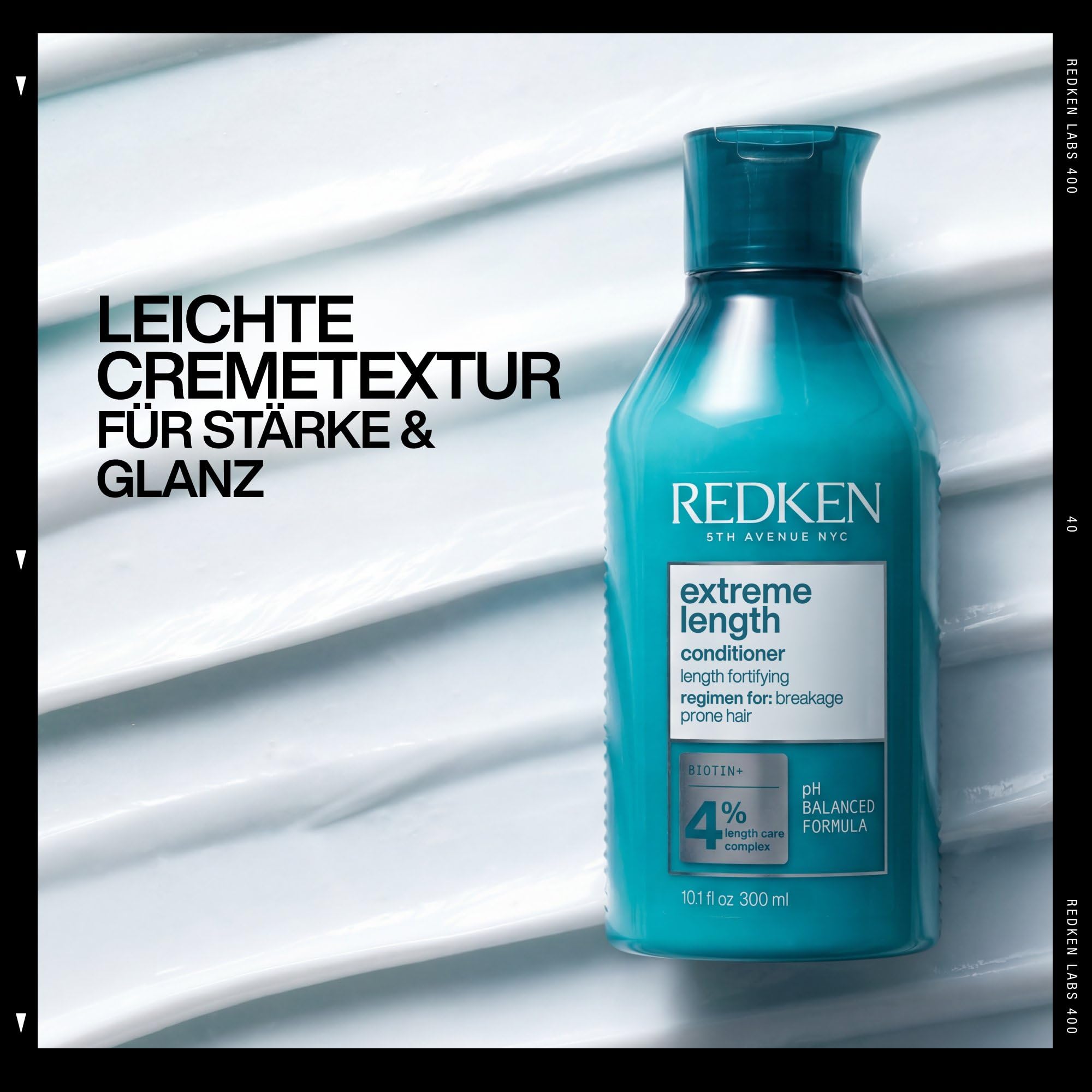 Redken Spülung für lange und starke Haare, Anti Haarbruch, Mit Biotin und Rizinusöl, Extreme Length Conditioner, 1 x 300 ml