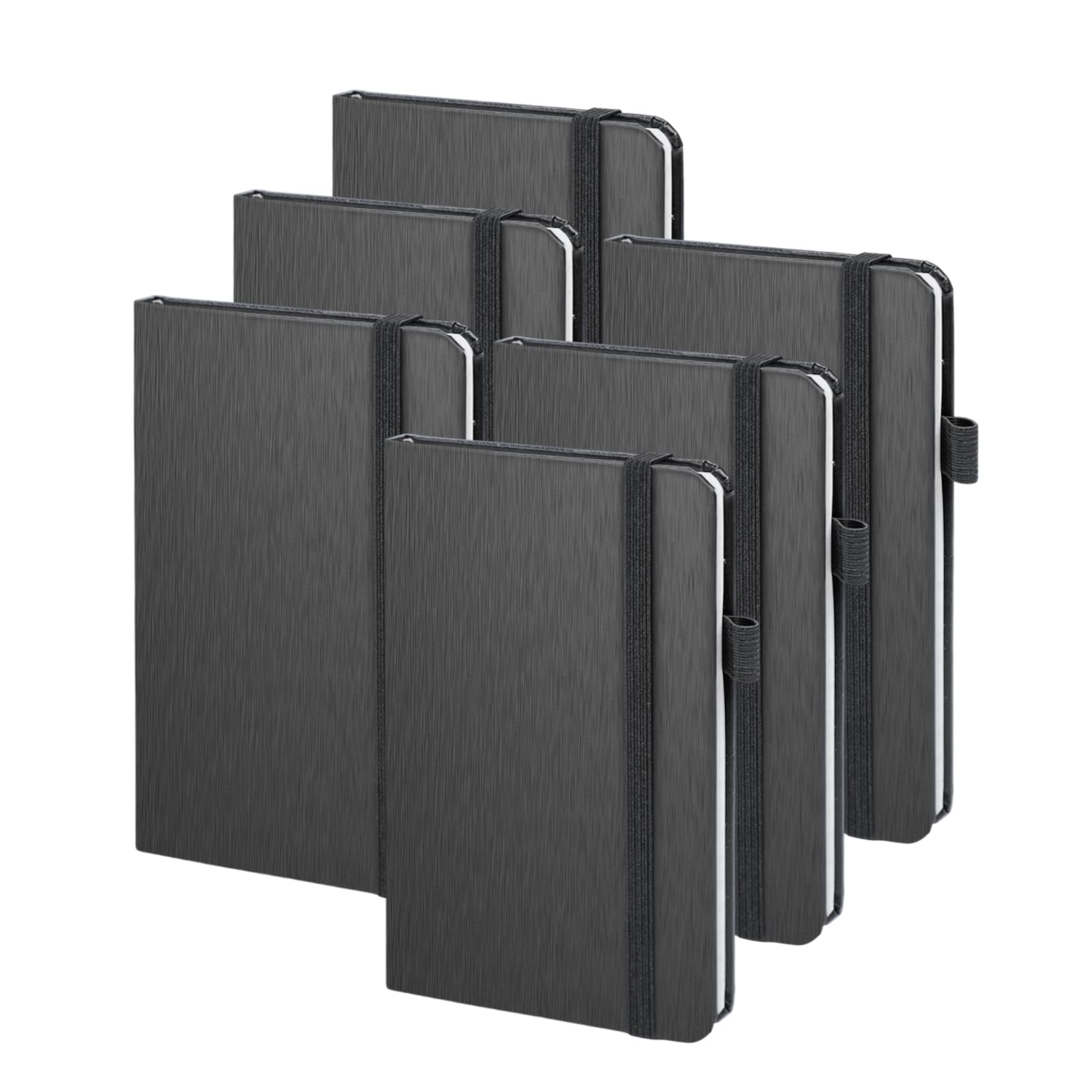 ONAVIA A6 Lined Journal Pocket Notebook 6 Pack, 160 Pages 3.5" x 5.7", Mini College Ruled Notebook for Office, Business Meetings, Classroom Notes, Travel Journaling and Daily Planning, Black