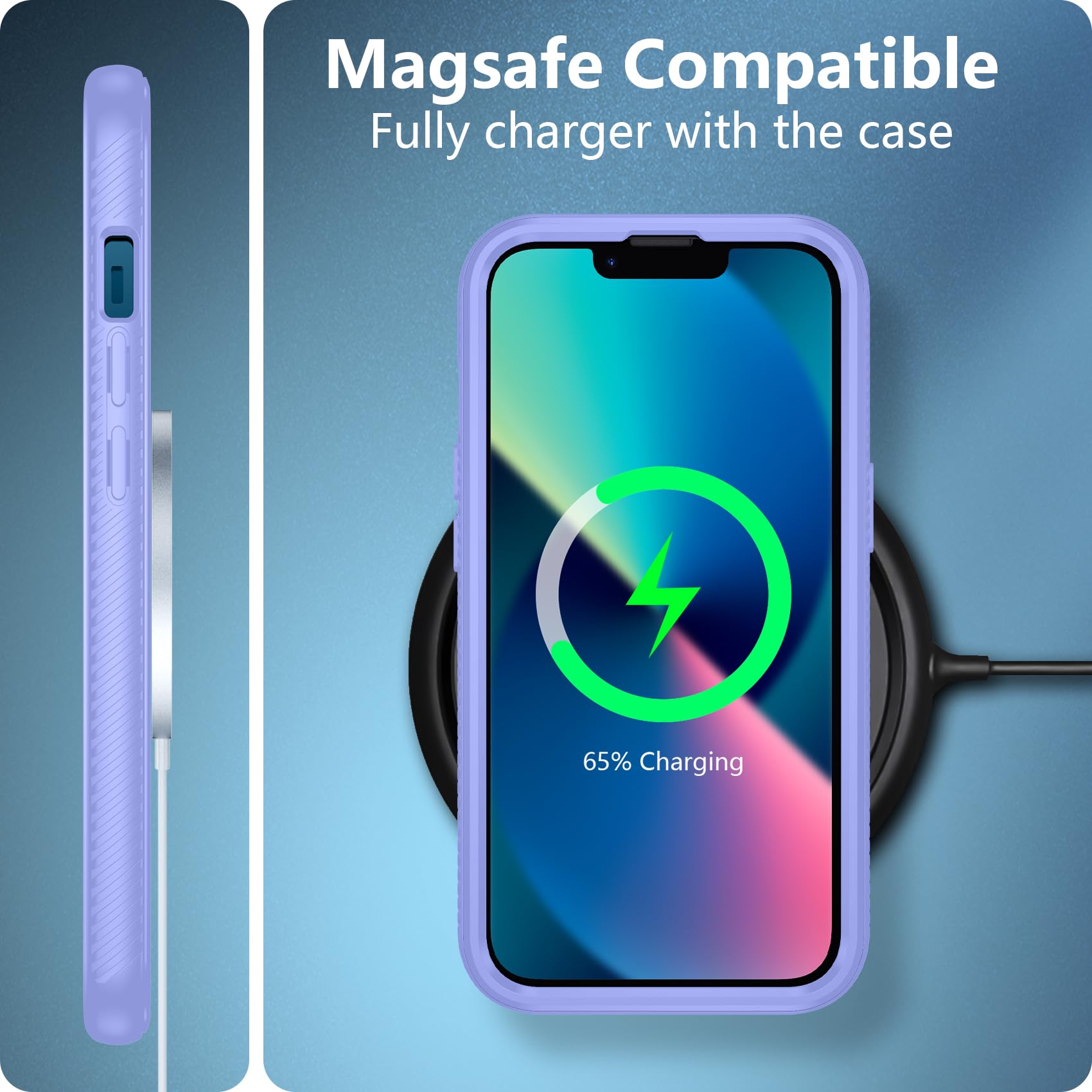Spy-Fy Custodia per iPhone 13, con copertura per fotocamera scorrevole anteriore e posteriore, protegge la tua privacy, protezione anticaduta di 2 metri, nero opaco