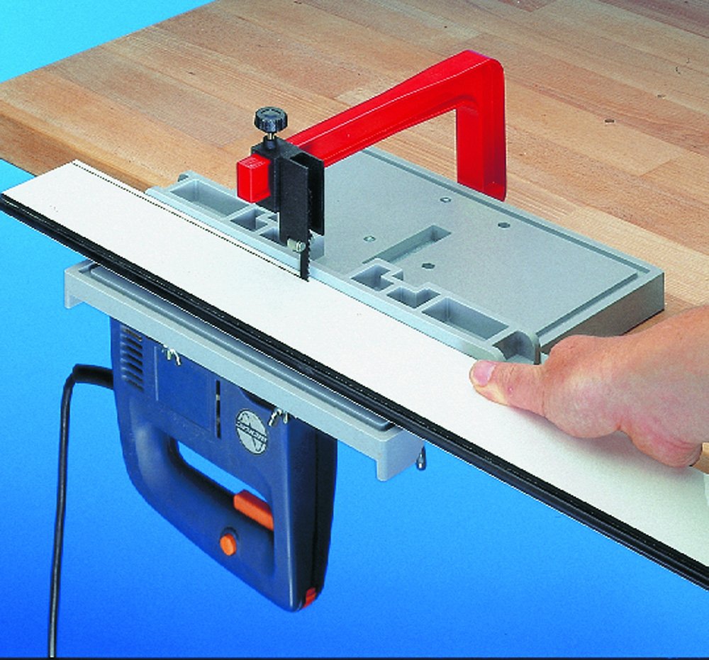 Präz.-Stichsägetisch für jede Stichsäge - Basisgerät + 4 extra langen Sägeblätter Typ BOSCH (T-Schaft)