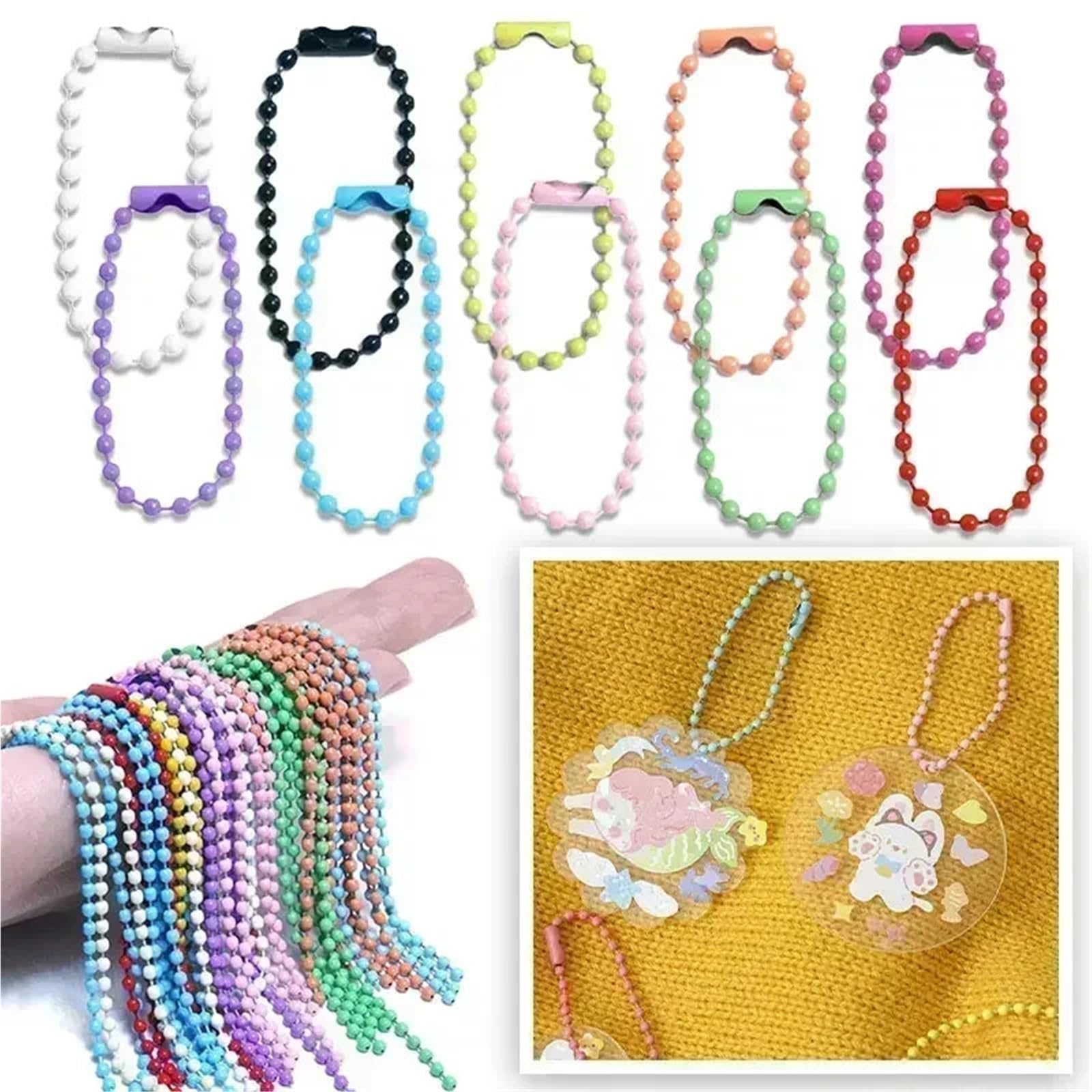 Łańcuszek kulkowy, 500 sztuk breloczek/lalki/etykieta ręczna etykieta złącze dla DIY bransoletka tworzenia biżuterii akcesoria do łańcuszka przywieszek(Colorful)