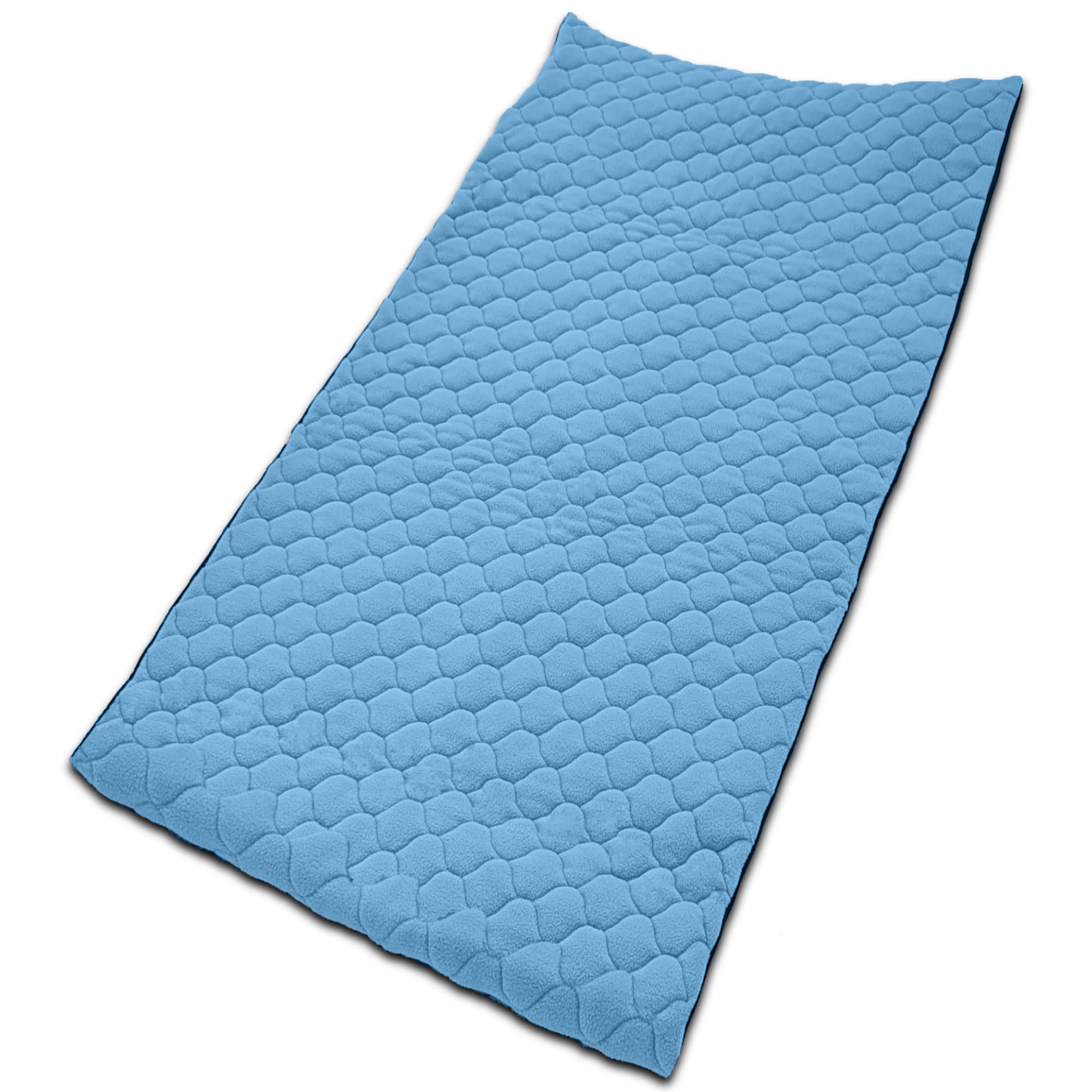 Tapis Litière Polaire pour Cochon d'Inde et Lapin - Absorbant et Imperméable - Lavable - Cage et Enclos - 105 x 70 cm - Bleu
