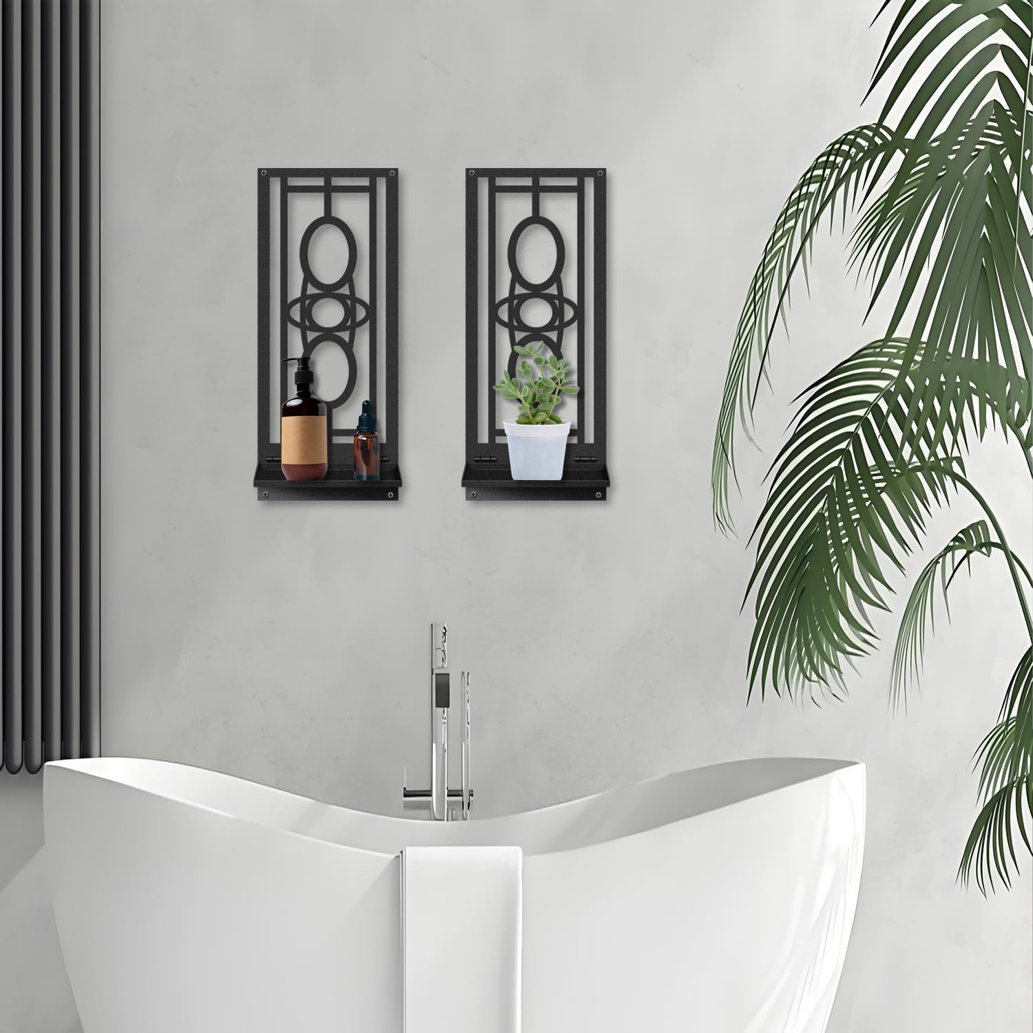 MEIYIFAN Set di 2, Portacandele da parete, Arte moderna della parete del bagno, Estetica Hanging Decorative Wall Art per Soggiorno Camera da letto Bagno (16.5 x 7 in)