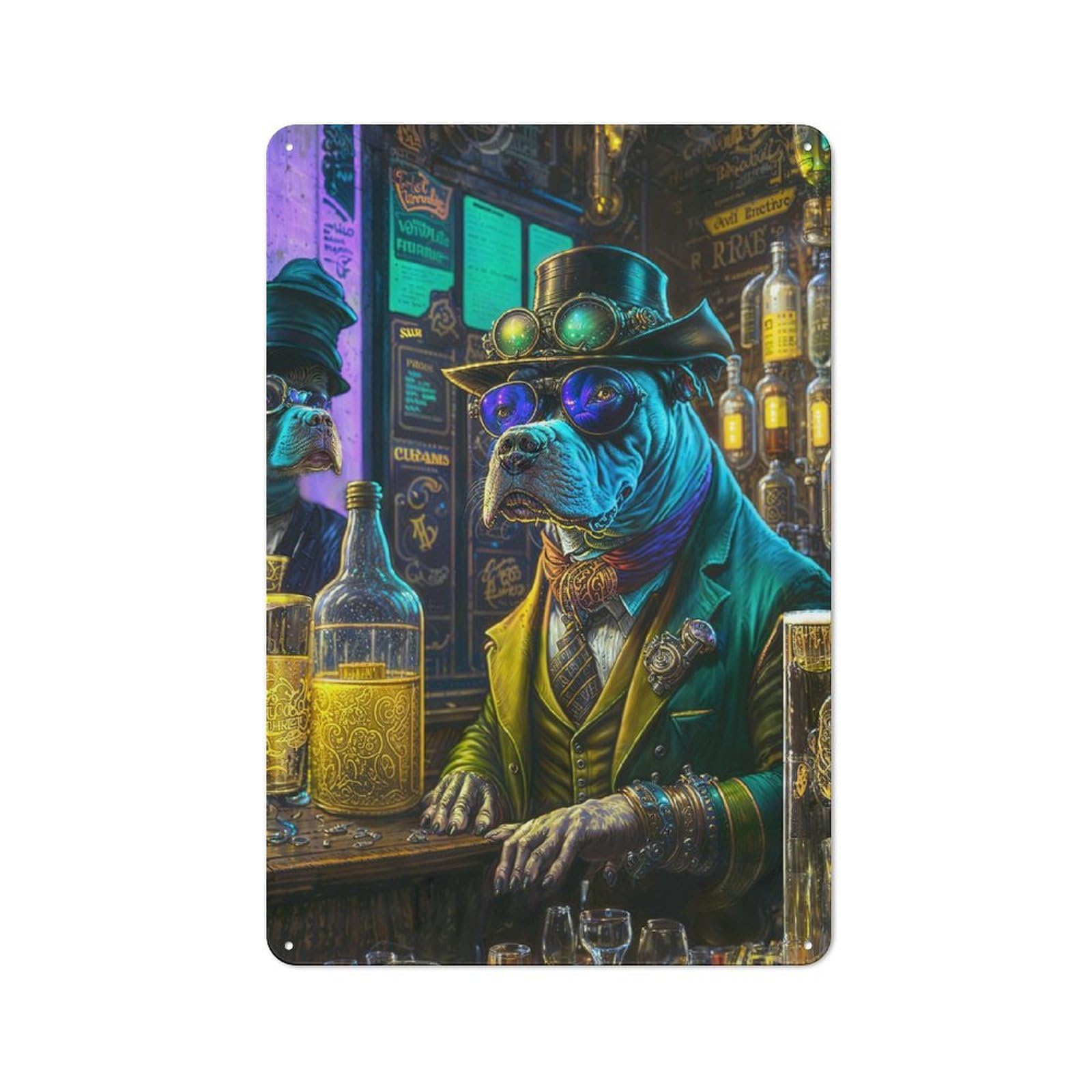 Junmoney Pit Bull Punk Alehouse Retro Metal Wall Decor 30X20cm, Tin Wall Sign For Home, Shop, Pub Or Studio Wall, Personal Accent For Everyday Walls