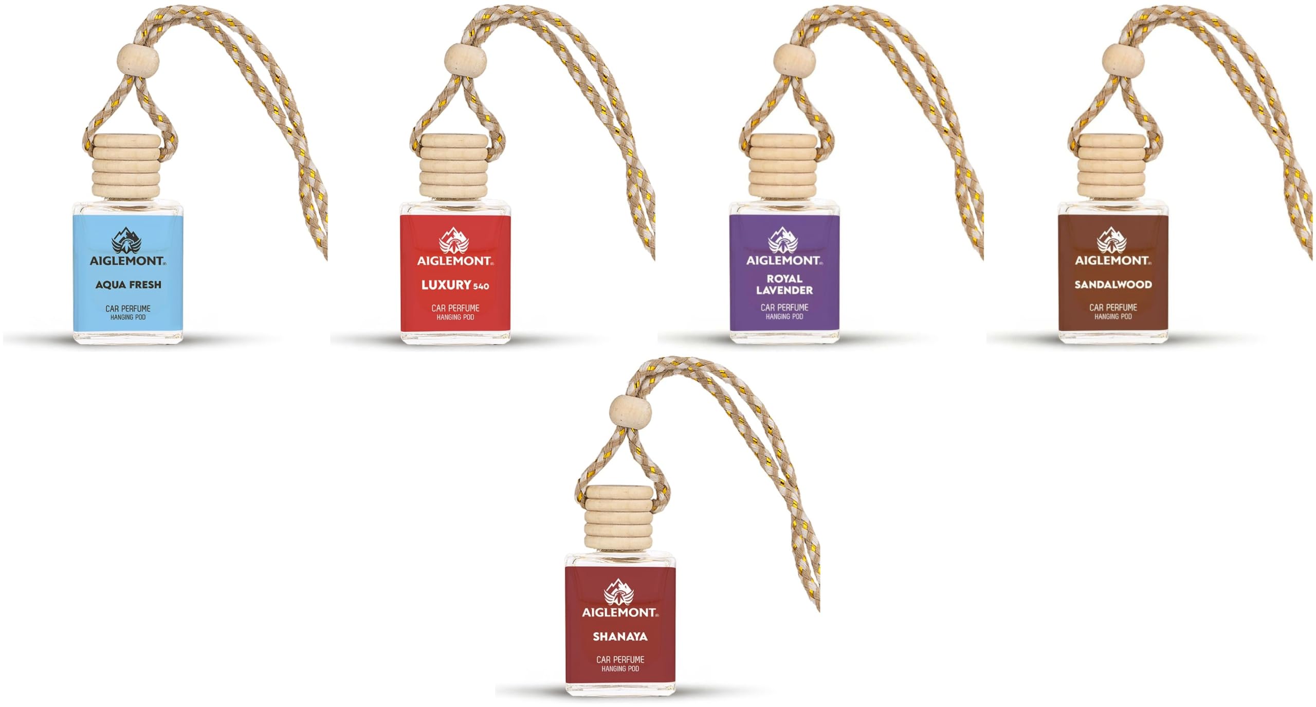 Car Perfumes combos | Aqua Fresh+ Luxury 540 + Royal Lavender+ Sandalwood+ Shanaya| Combo of 5 | 10 ml Each-image-33