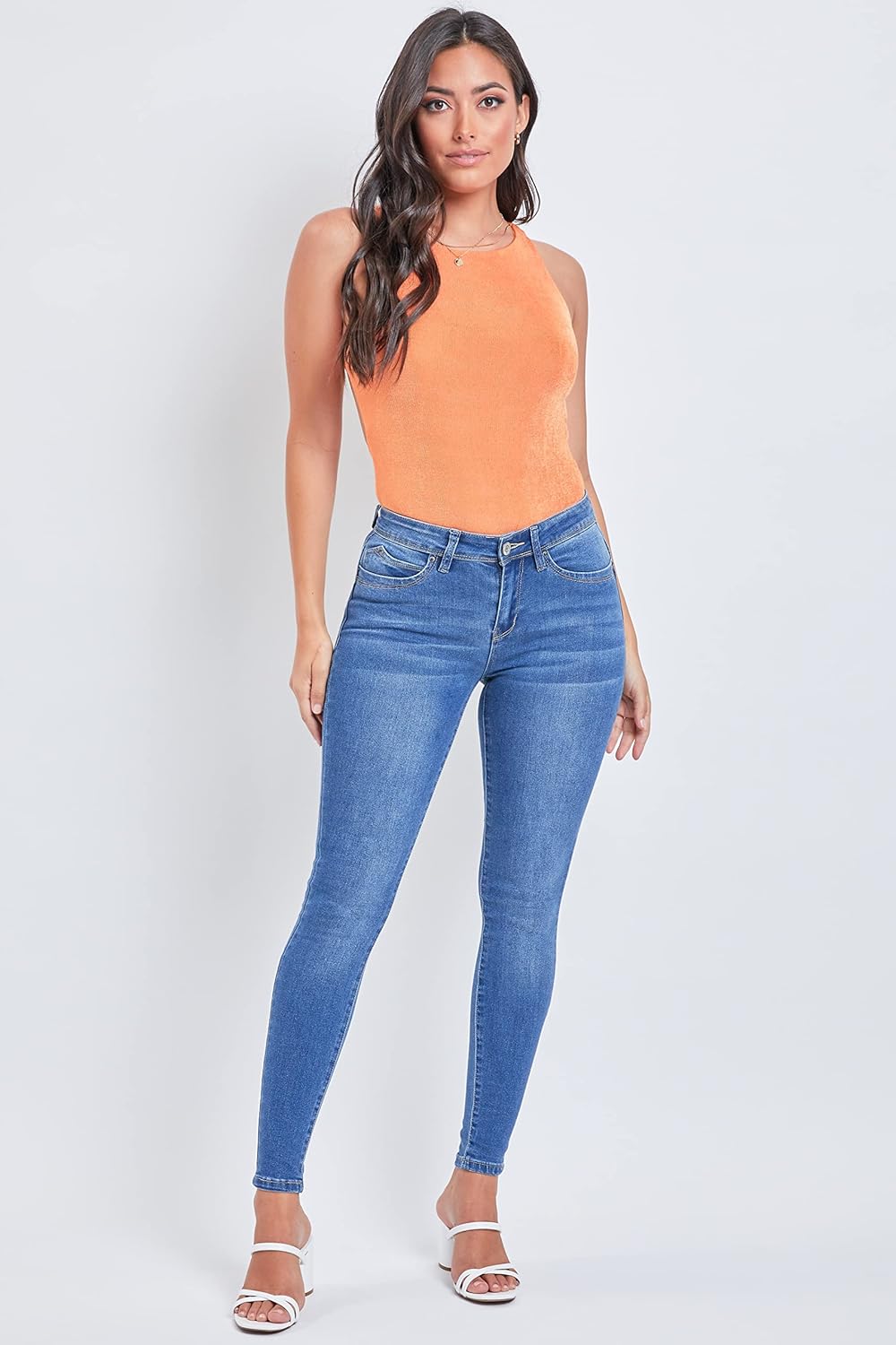 YMI Women's Juniors Mid-Rise Wannabettabutt Skinny Jeans - Image 5