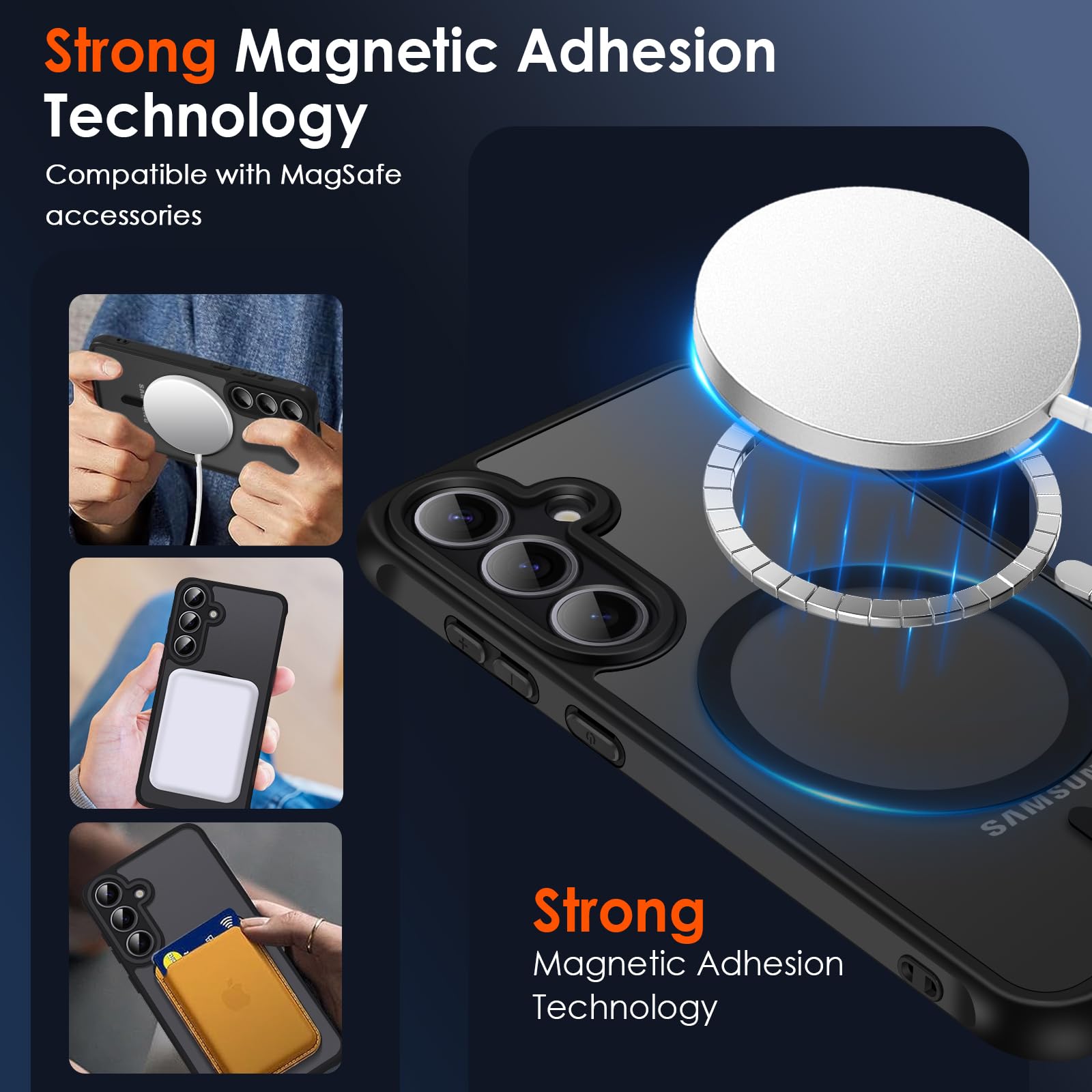 iVoler Cover Magnetica per Samsung Galaxy S25 5G, [Compatibile con MagSafe] [Protezione Antiurto di Grado Militare] Custodia Traslucida Opaca Posteriore Sottile Silicone Protettiva Case