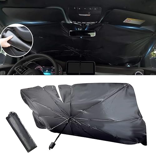 Ajxn Parasol para parabrisas de automóvil, nano reflector frío de cristal de hielo, protege el automóvil de los rayos solares, paraguas de daños