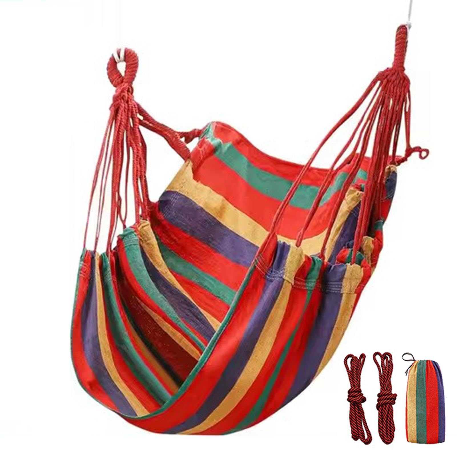 Gvblkq - Hammock Chair, Outdoor Hammock, Indoor Relaxation, Canvas Hammock, Dorm Room Decor, Large Hammock Chair, Thicken Fabric, Comfortable Seating, Portable Chair, Hanging Chair