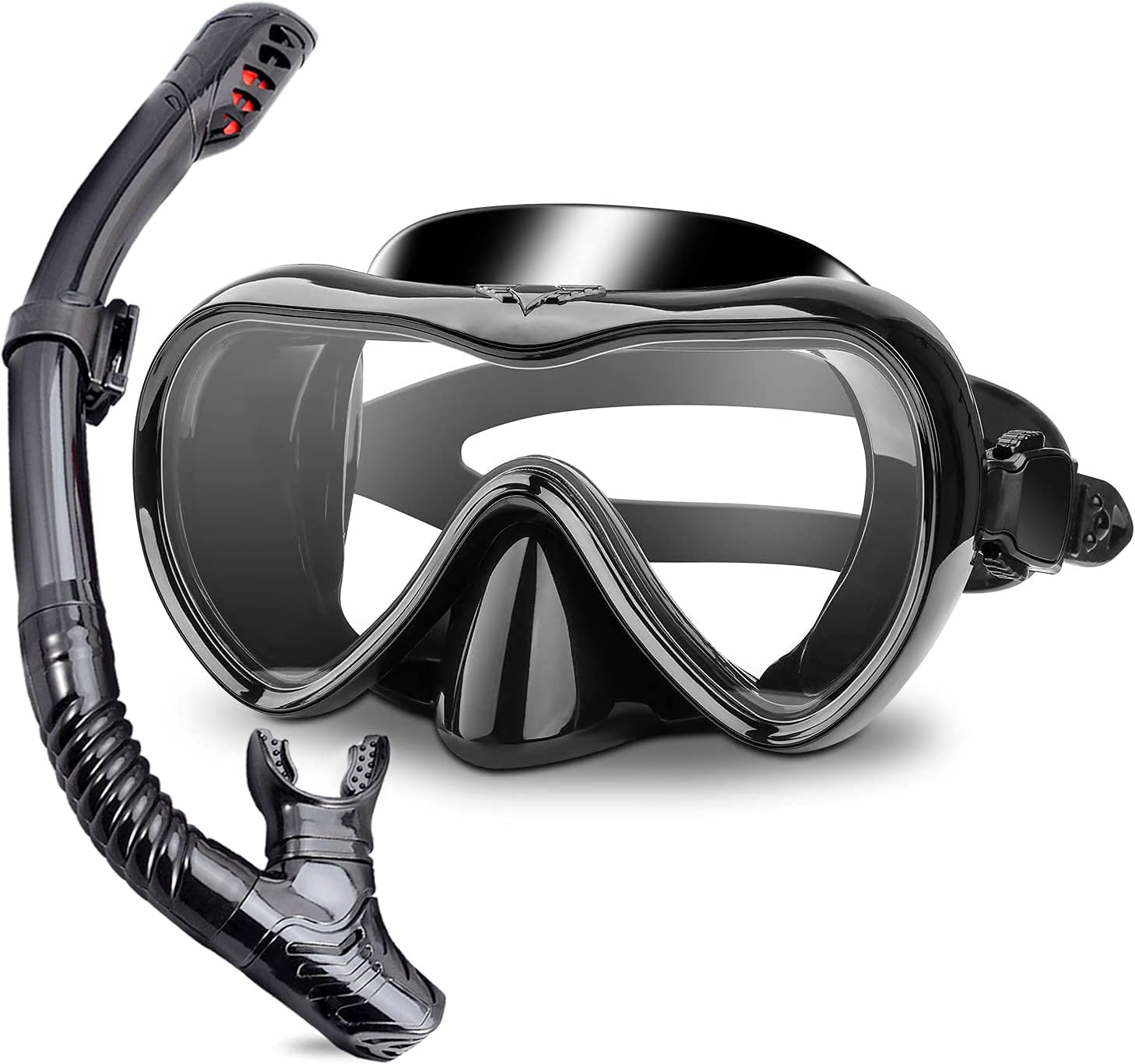 Dry Snorkel Set, Panoramic Wide Field of View, Hardened Waterproof