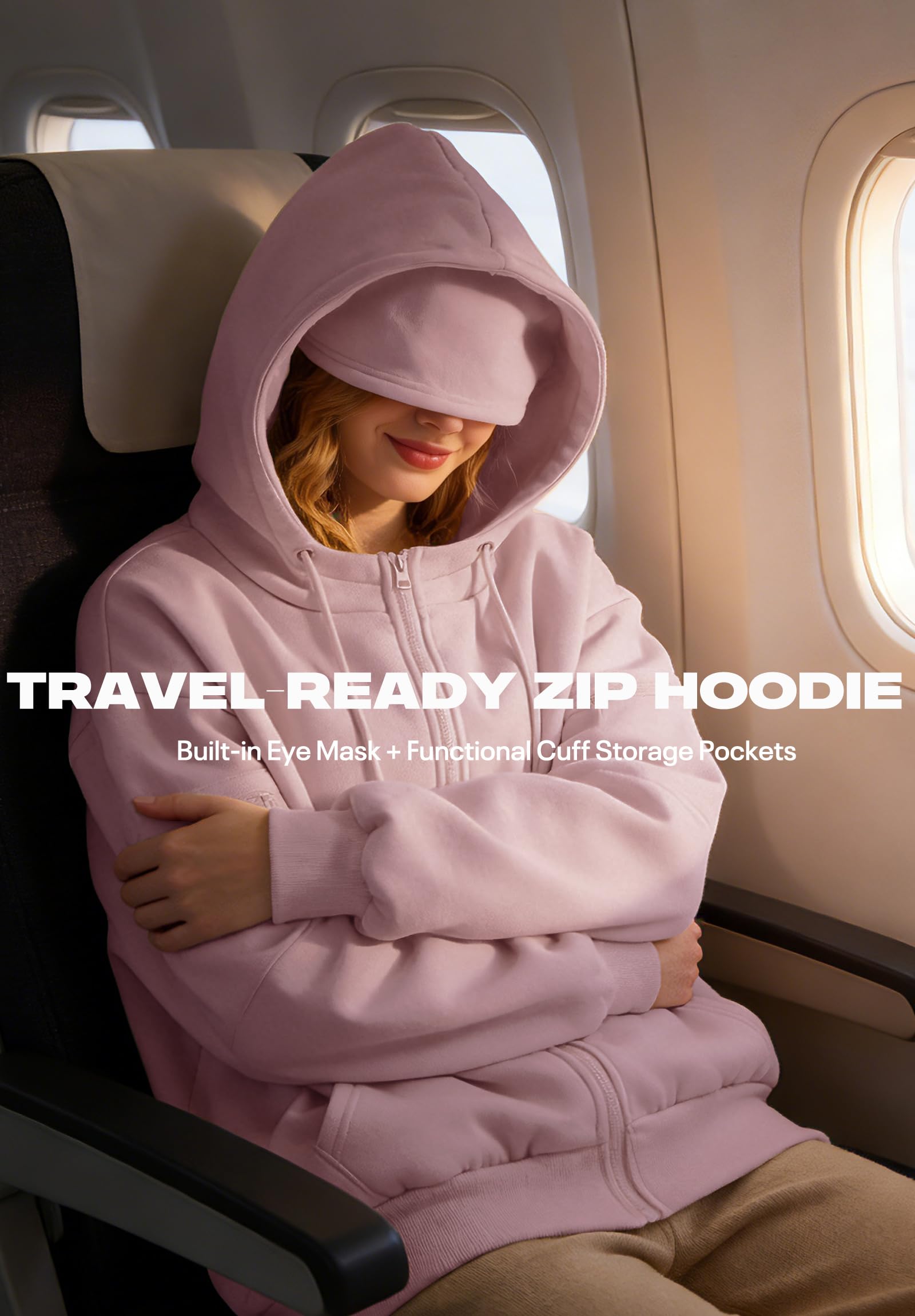 Sudaderas con capucha con cremallera y máscara para los ojos y múltiples bolsillos, unisex, chaquetas informales, trajes cómodos, sudadera con capucha en modo avión