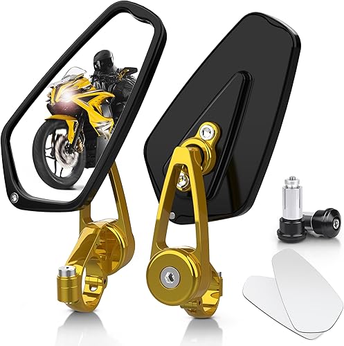 Vista 16 de MICTUNING Espejos retrovisores de motocicleta – 7/8 pulgadas (0.866 in) compatibles con la mayoría de Honda Grom, Yamaha, Kawasaki, Ducati, Suzuki